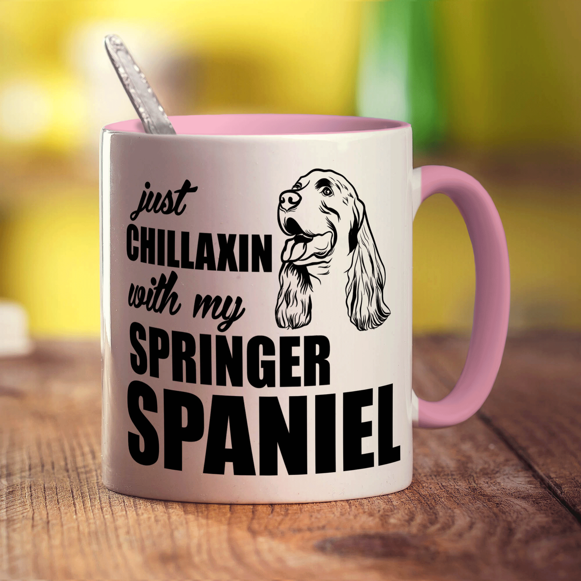Just Chillaxin With My Springer Spaniel Mug - Standard 330ml (11oz) / Pink