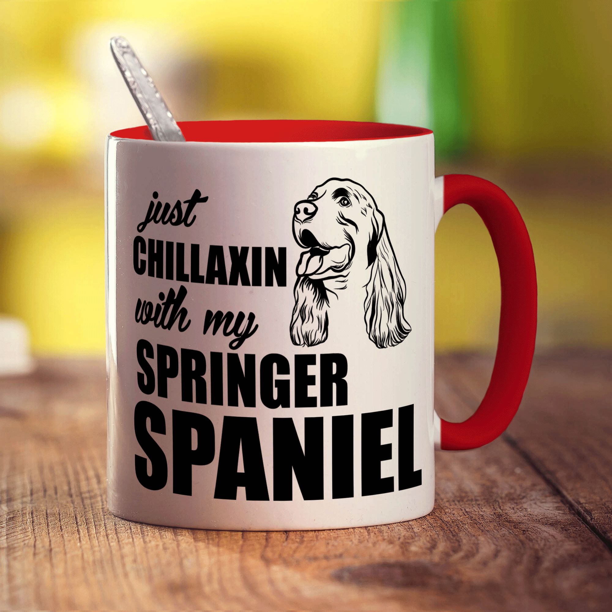 Just Chillaxin With My Springer Spaniel Mug - Standard 330ml (11oz) / Red