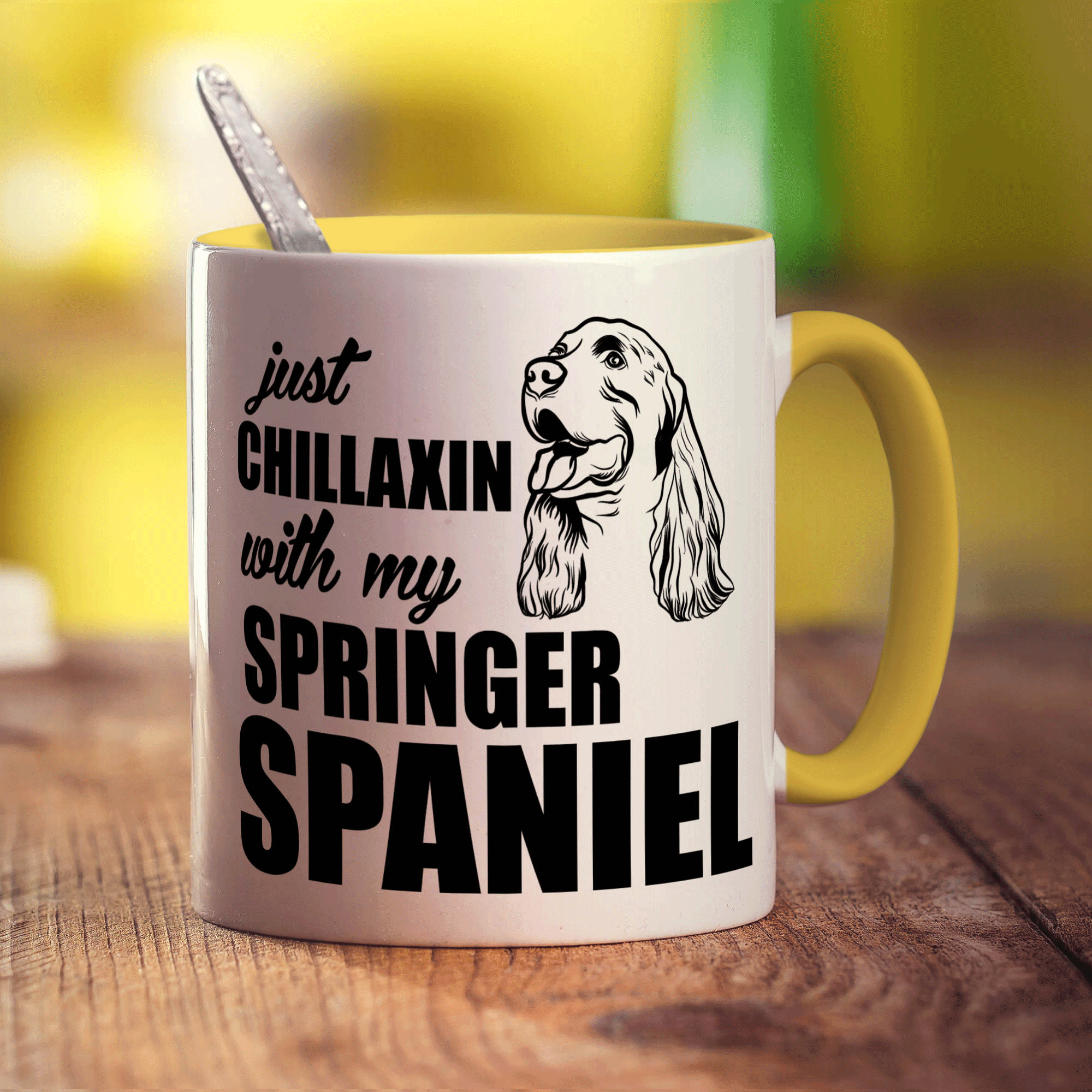 Just Chillaxin With My Springer Spaniel Mug - Standard 330ml (11oz) / Yellow