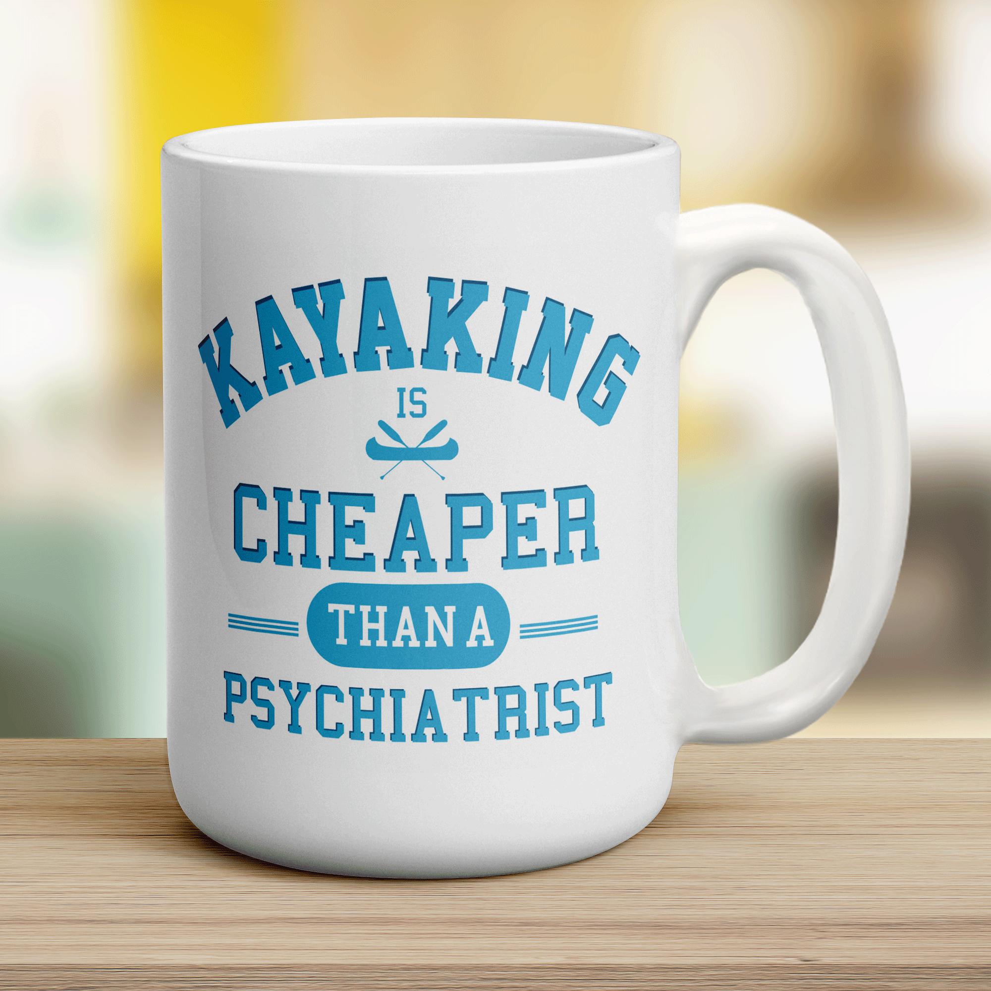 Kayaking is Cheaper Than a Psychiatrist Mug - Jumbo 440ml (15oz) / White