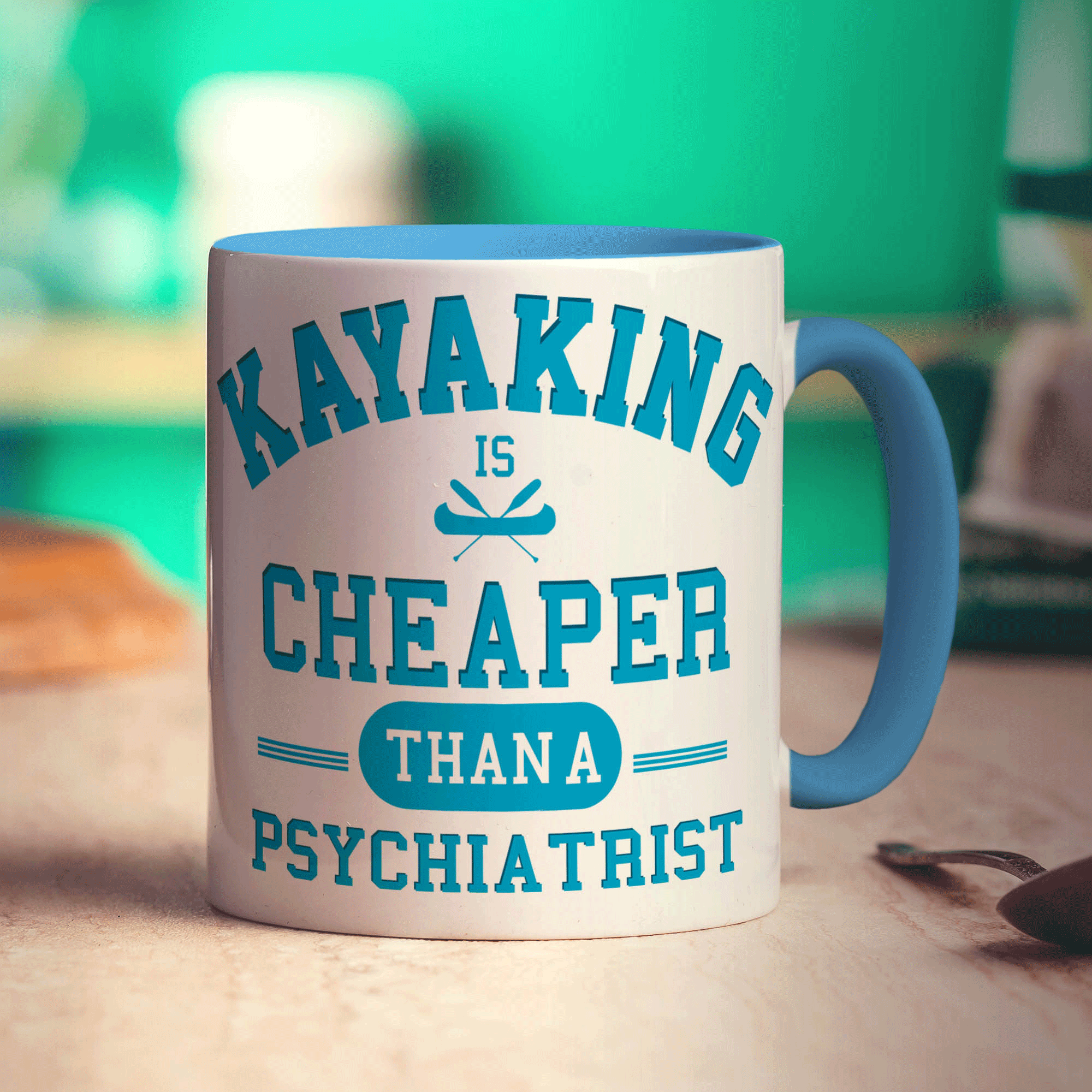 Kayaking is Cheaper Than a Psychiatrist Mug - Standard 330ml (11oz) / Blue