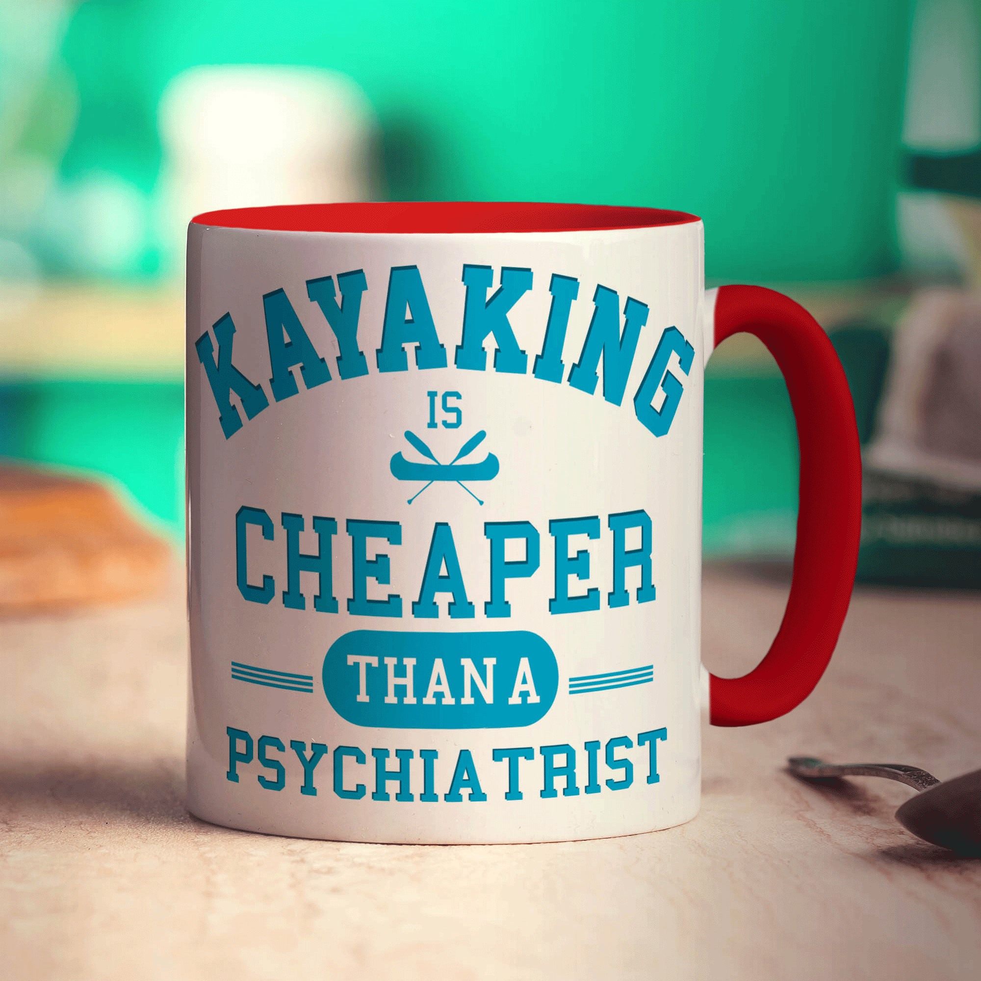 Kayaking is Cheaper Than a Psychiatrist Mug - Standard 330ml (11oz) / Red