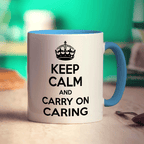 Keep Calm and Carry on Caring Mug - Standard 330ml (11oz) / Blue