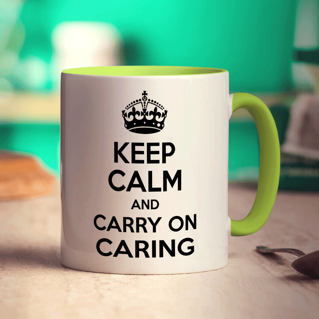 Keep Calm and Carry on Caring Mug - Standard 330ml (11oz) / Green
