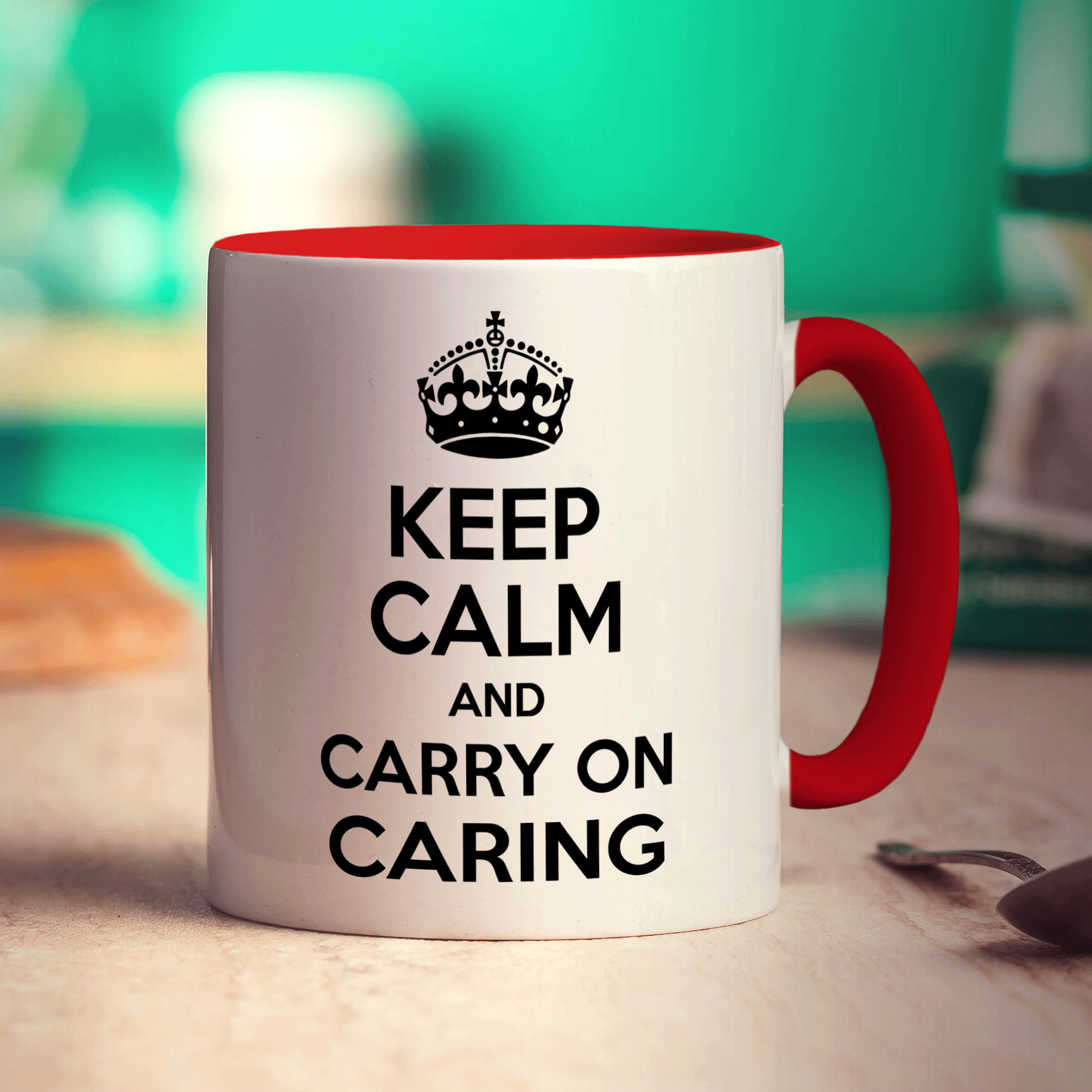 Keep Calm and Carry on Caring Mug