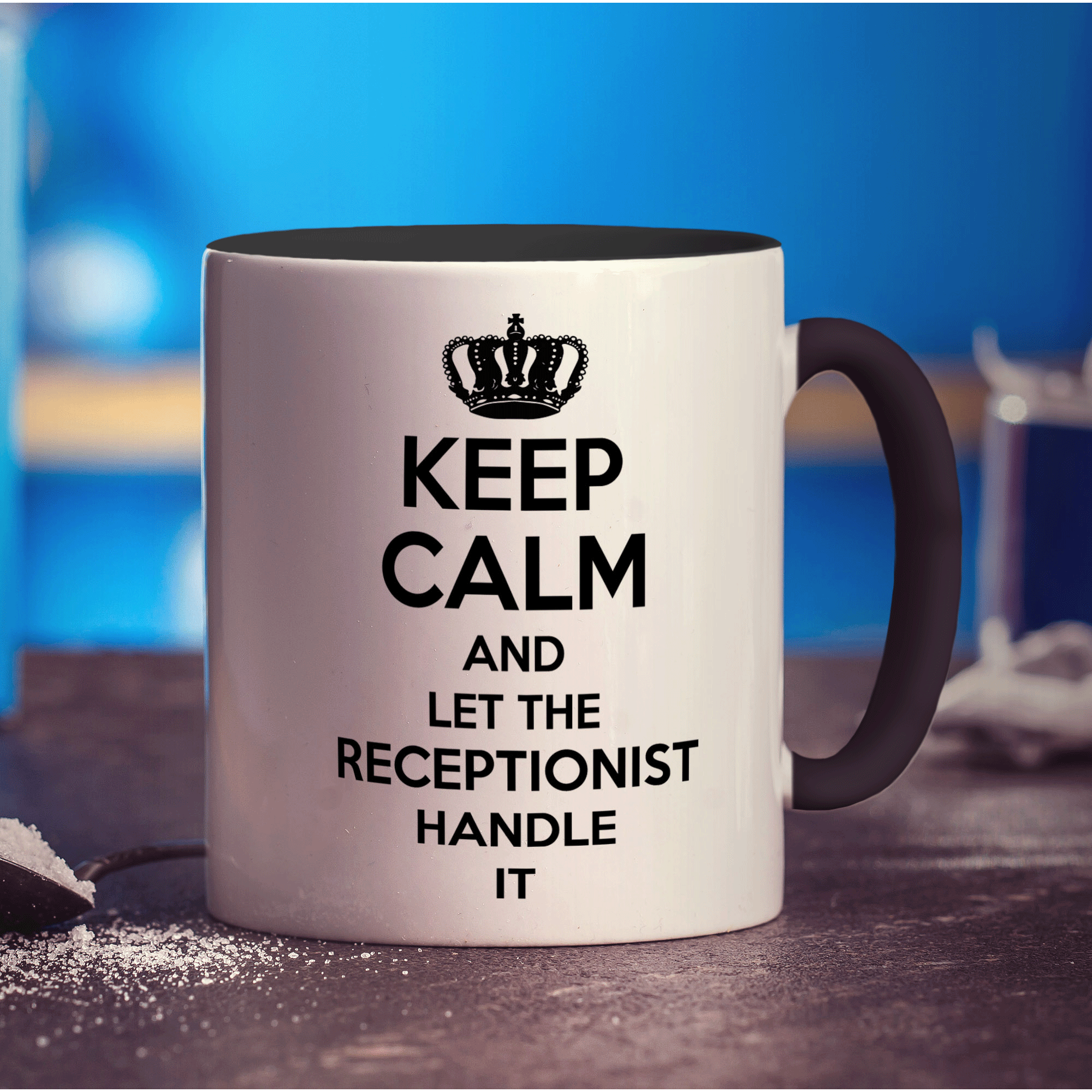 Keep Calm and Let The Receptionist Handle It Mug - Standard 330ml (11oz) / Black