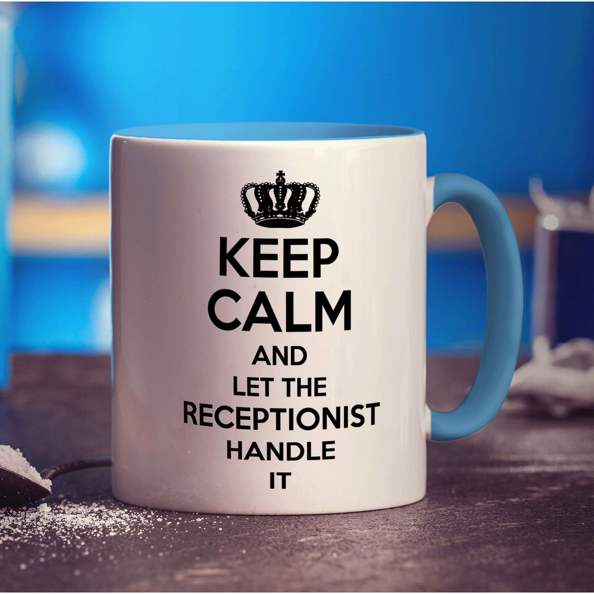 Keep Calm and Let The Receptionist Handle It Mug - Standard 330ml (11oz) / Blue