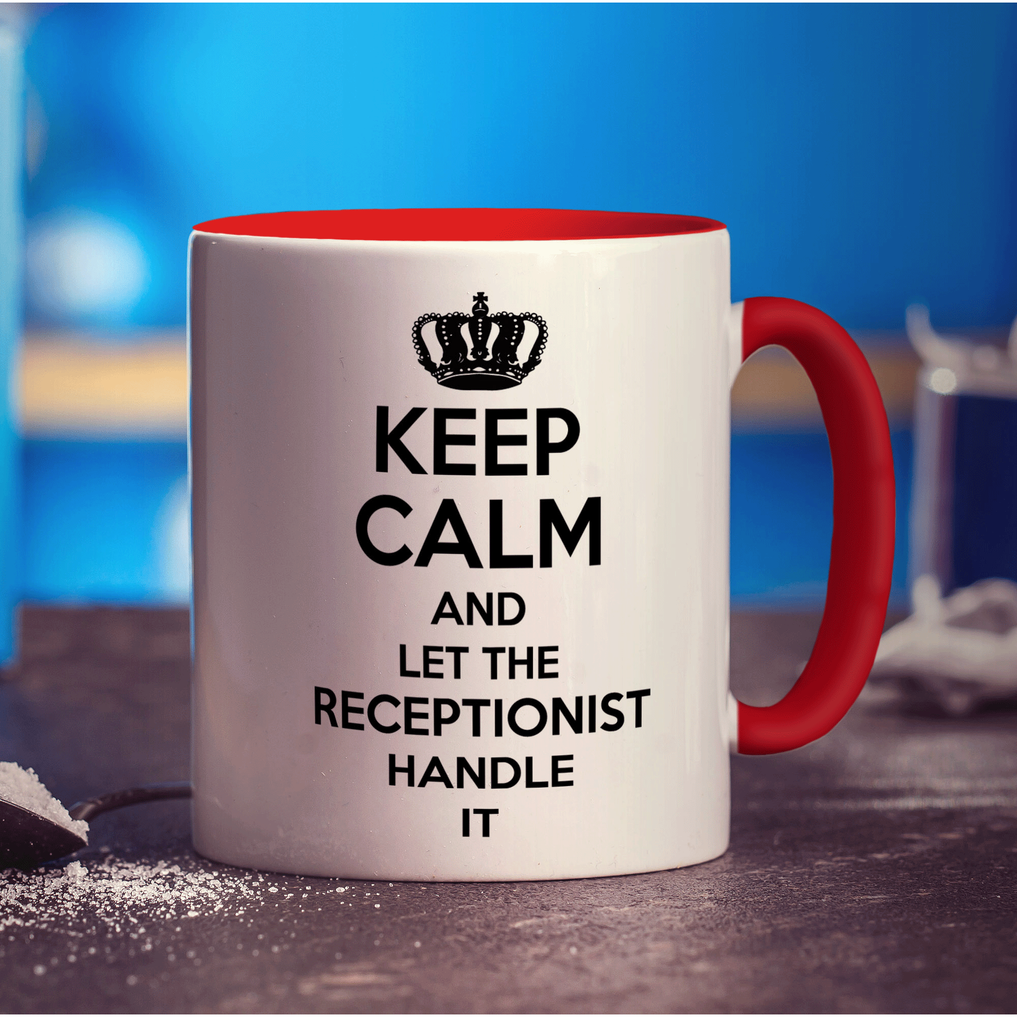 Keep Calm and Let The Receptionist Handle It Mug - Standard 330ml (11oz) / Red