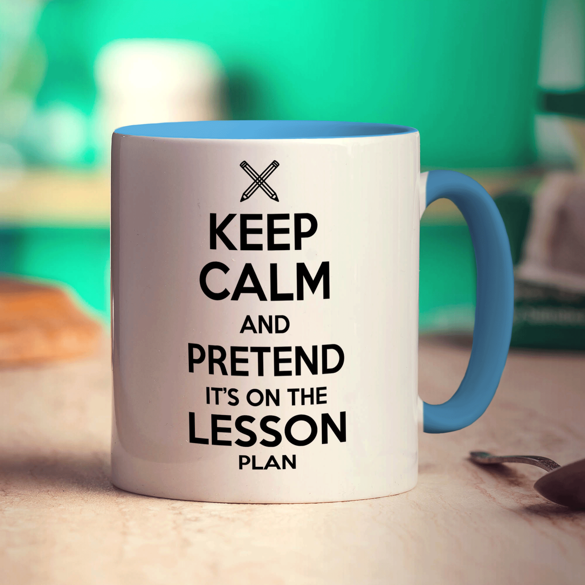 Keep Calm and Pretend It's On The Lesson Plan Mug - Standard 330ml (11oz) / Blue