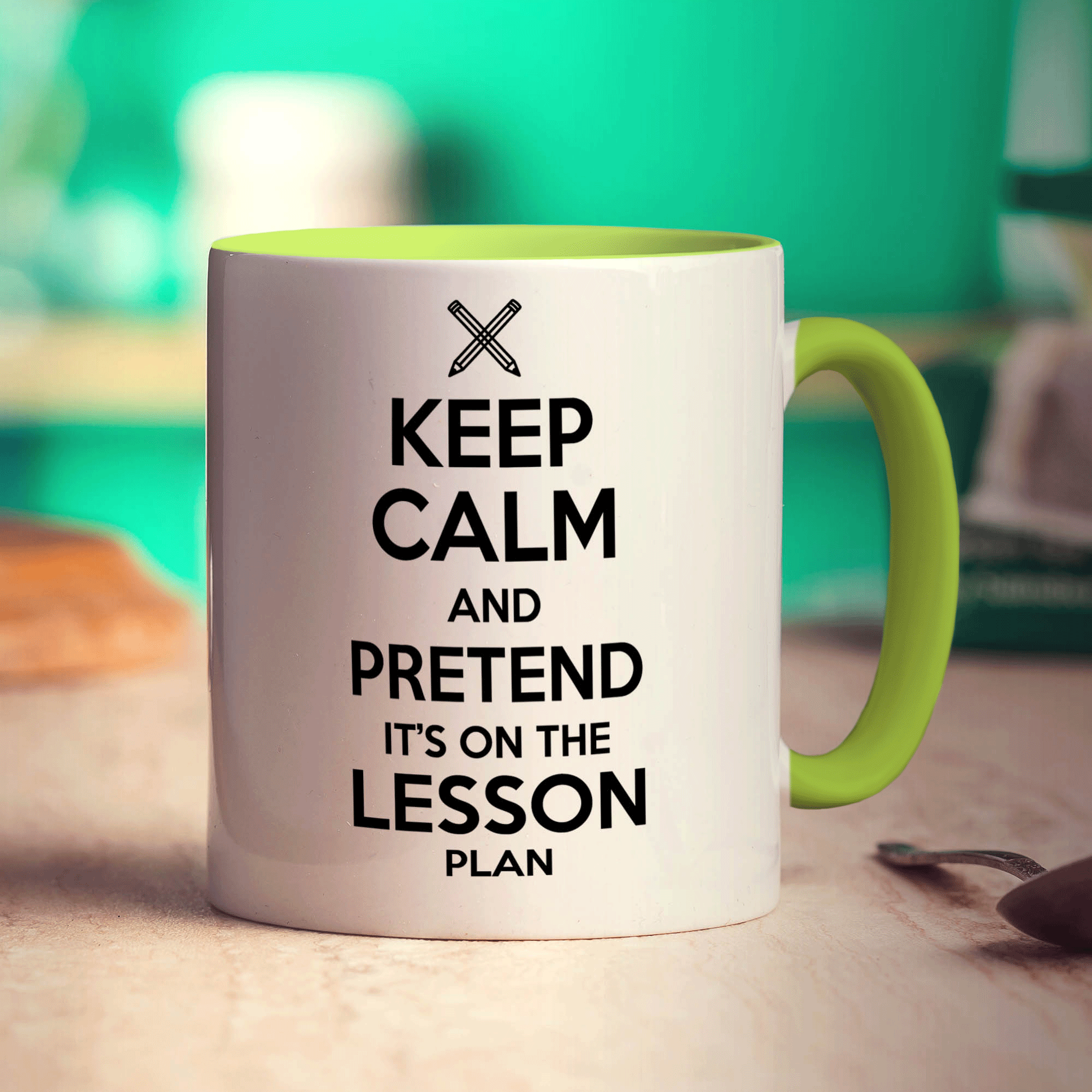 Keep Calm and Pretend It's On The Lesson Plan Mug - Standard 330ml (11oz) / Green