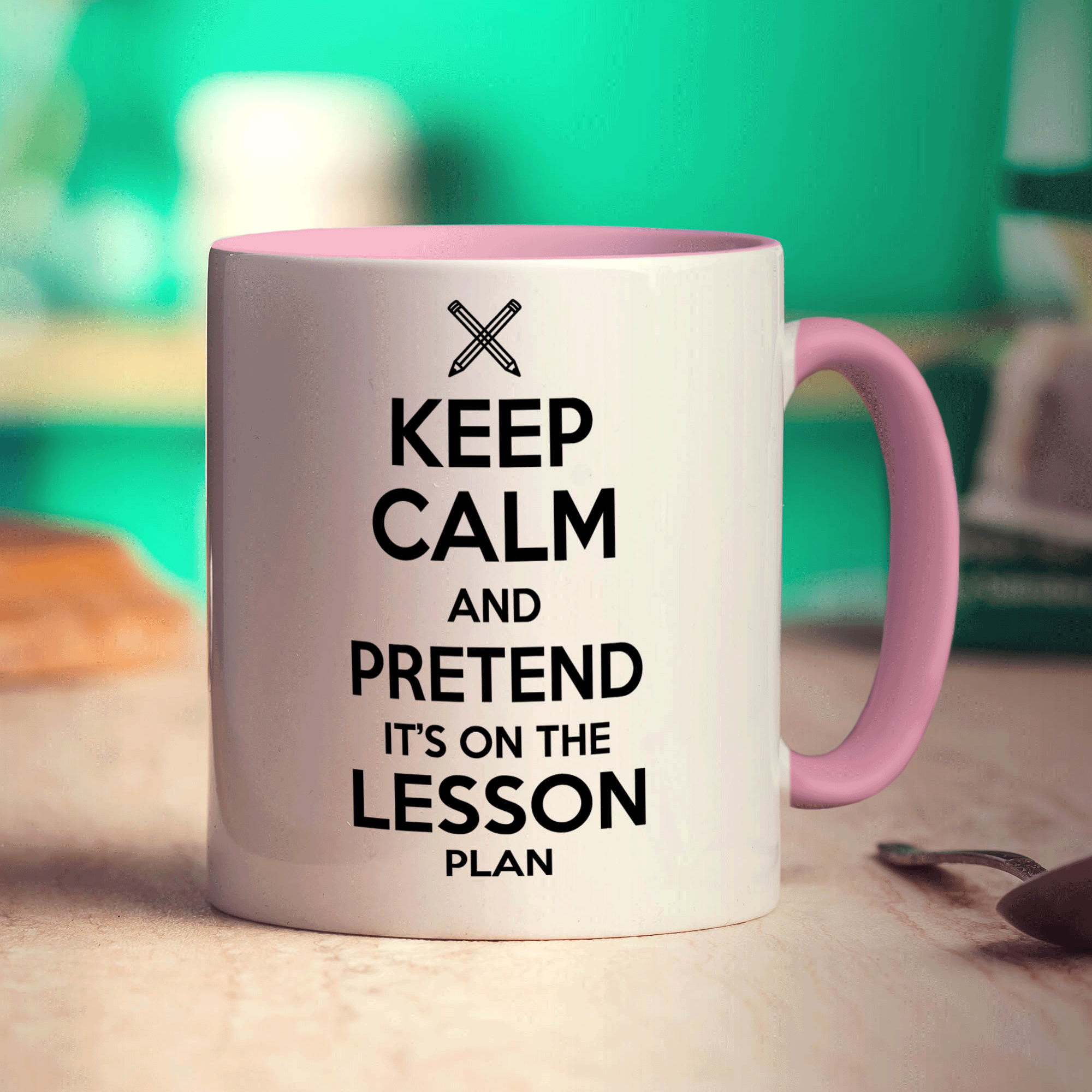 Keep Calm and Pretend It's On The Lesson Plan Mug - Standard 330ml (11oz) / Pink