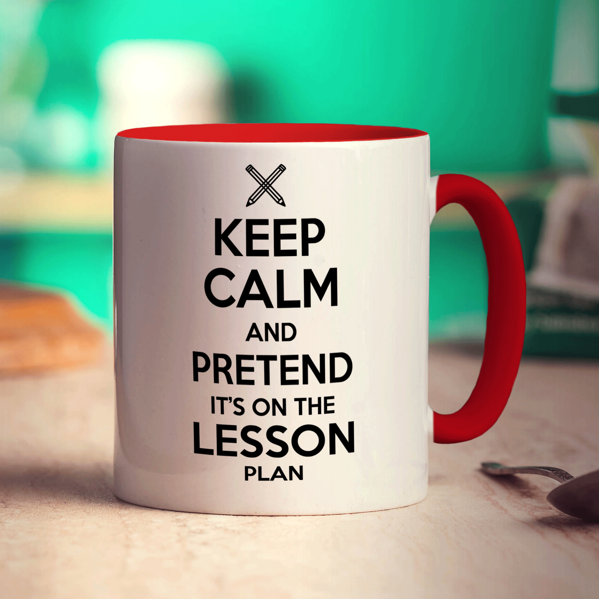 Keep Calm and Pretend It's On The Lesson Plan Mug - Standard 330ml (11oz) / Red