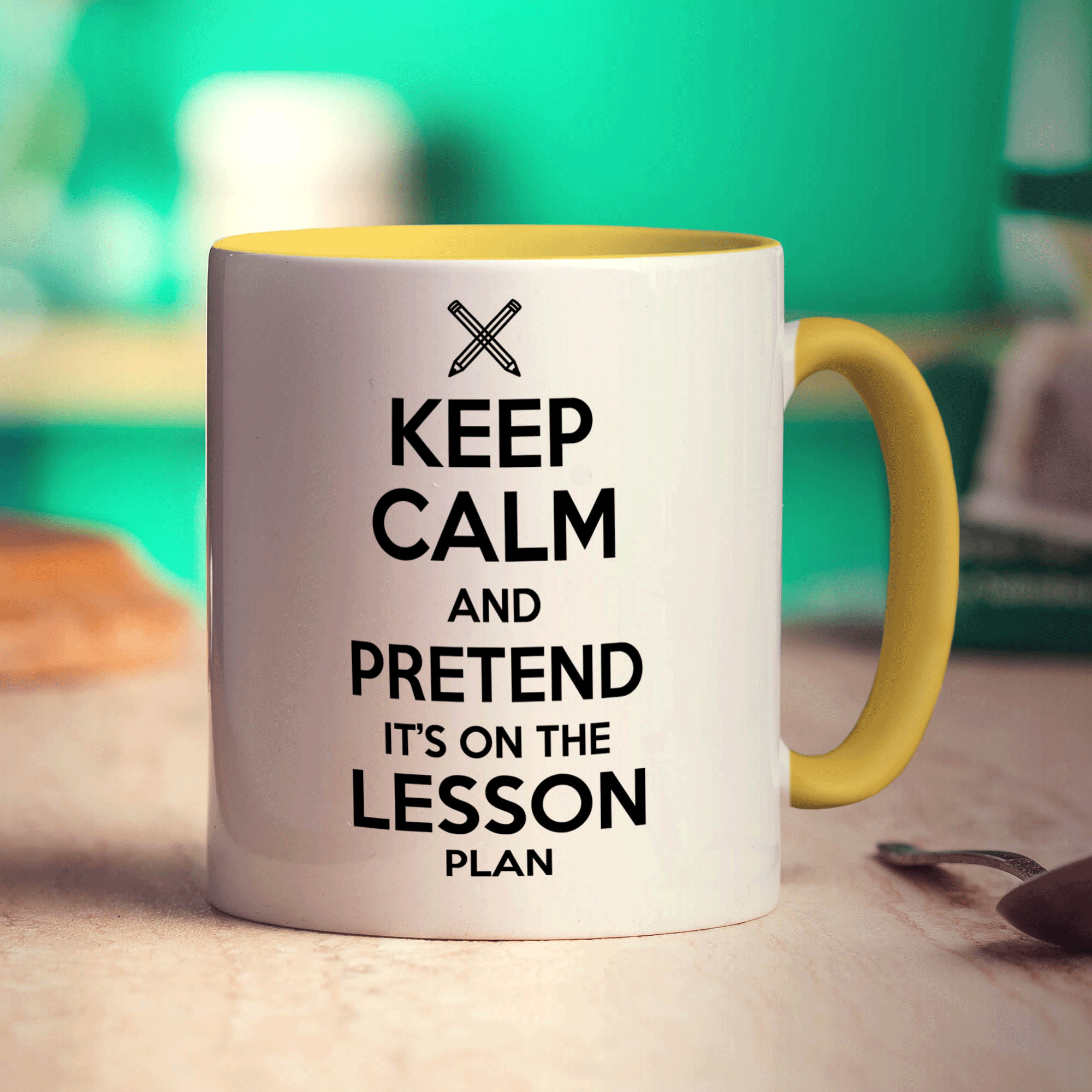 Keep Calm and Pretend It's On The Lesson Plan Mug - Standard 330ml (11oz) / Yellow