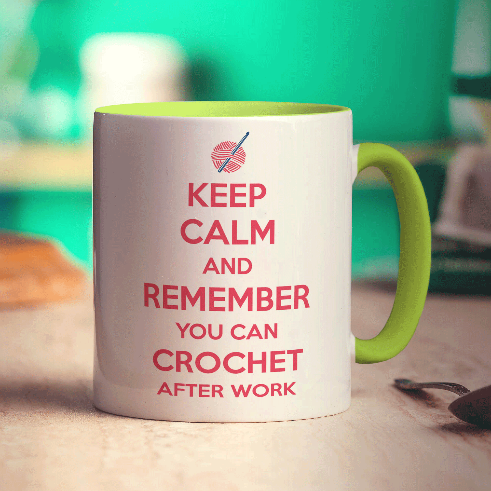 Keep Calm and Remember You Can Crochet After Work Mug - Standard 330ml (11oz) / Green