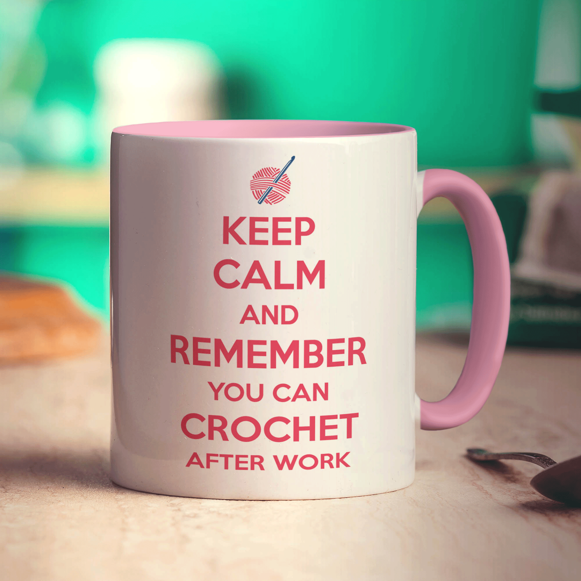 Keep Calm and Remember You Can Crochet After Work Mug - Standard 330ml (11oz) / Pink