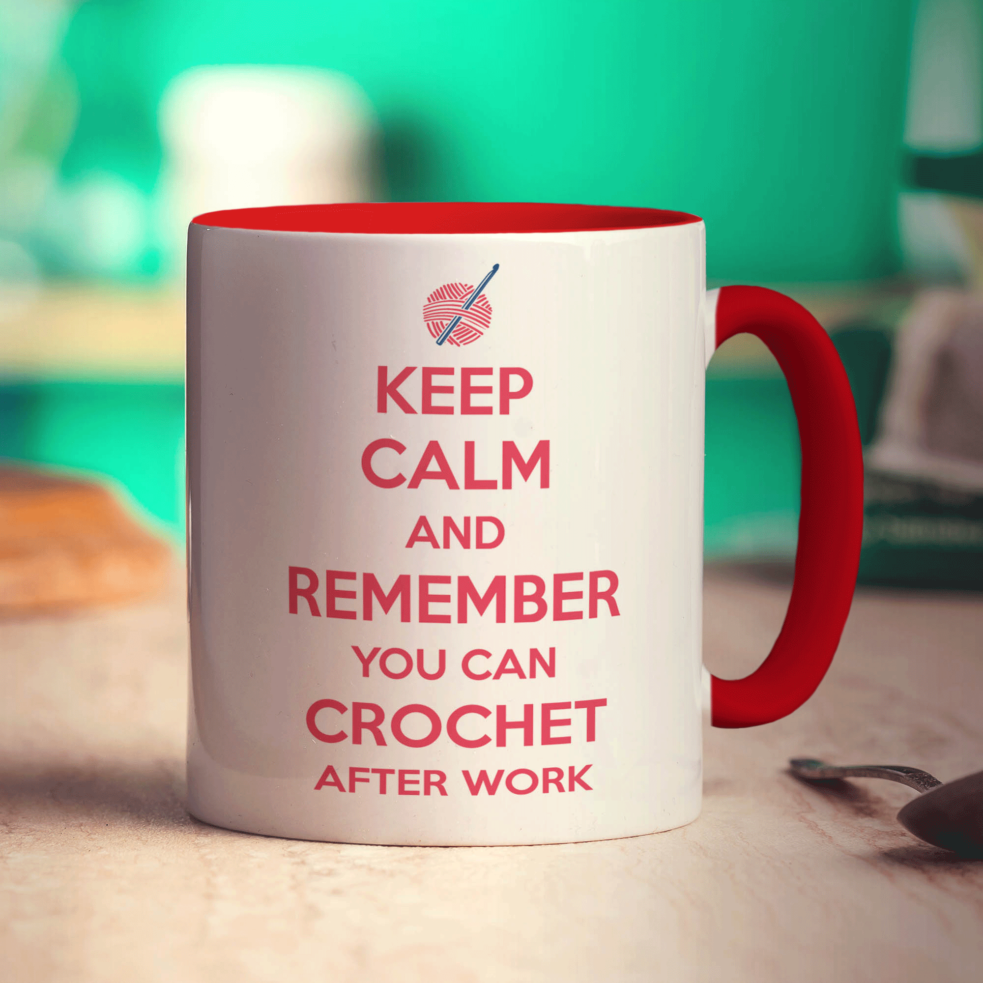Keep Calm and Remember You Can Crochet After Work Mug - Standard 330ml (11oz) / Red