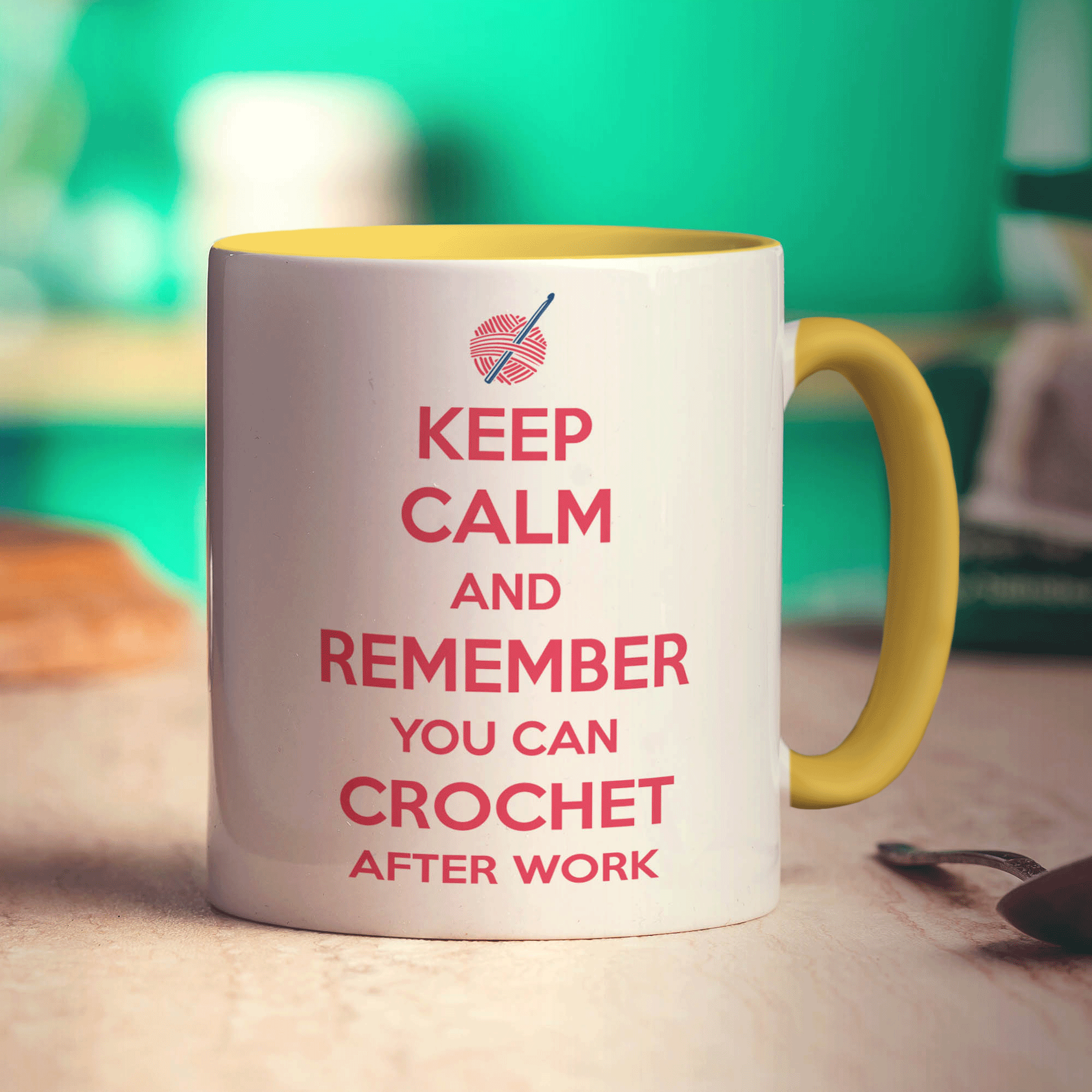 Keep Calm and Remember You Can Crochet After Work Mug - Standard 330ml (11oz) / Yellow
