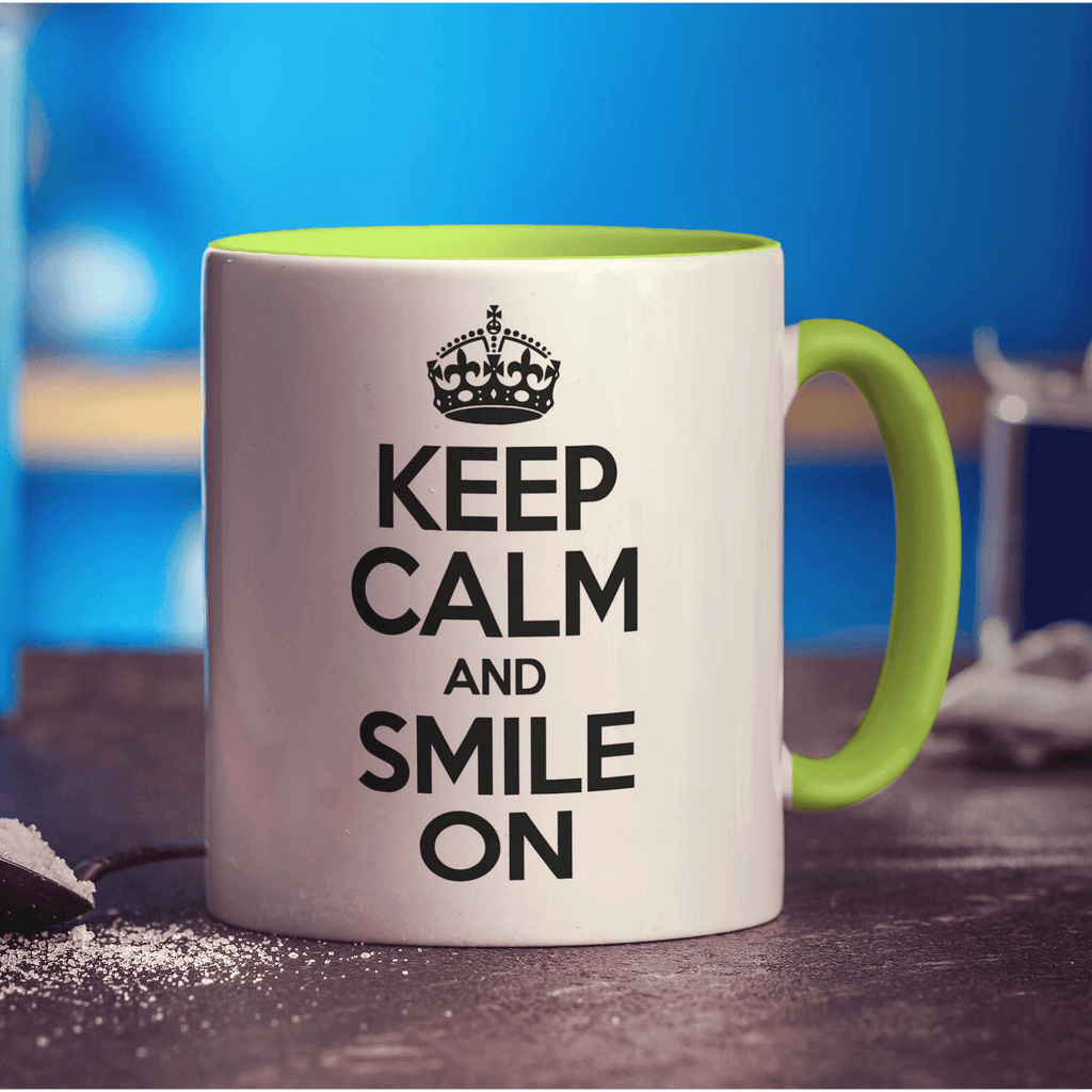 Keep Calm and Smile On Mug - Standard 330ml (11oz) / Green