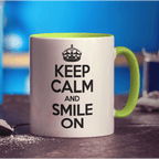 Keep Calm and Smile On Mug - Standard 330ml (11oz) / Green