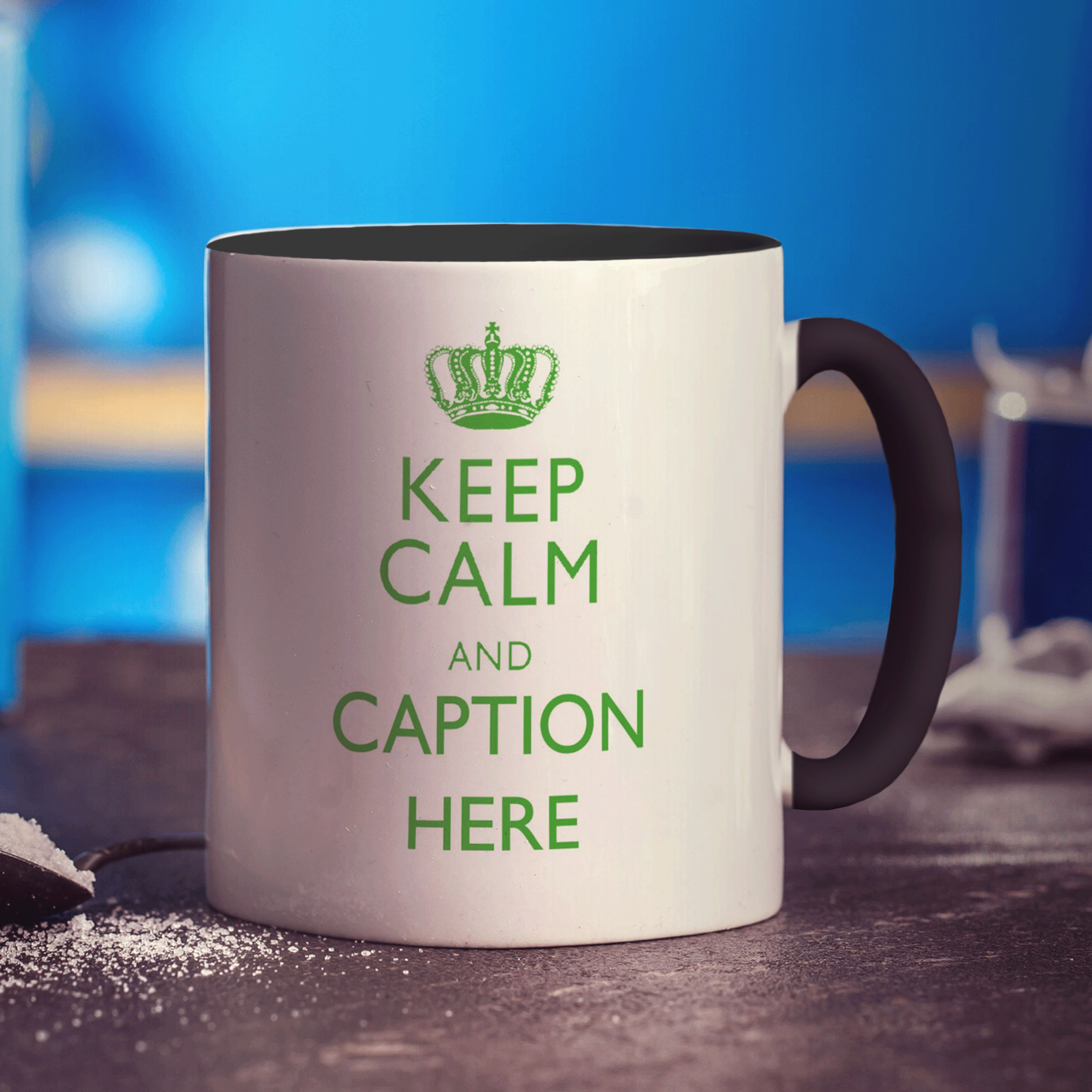 Keep Calm and "Any Caption" Mug - Green