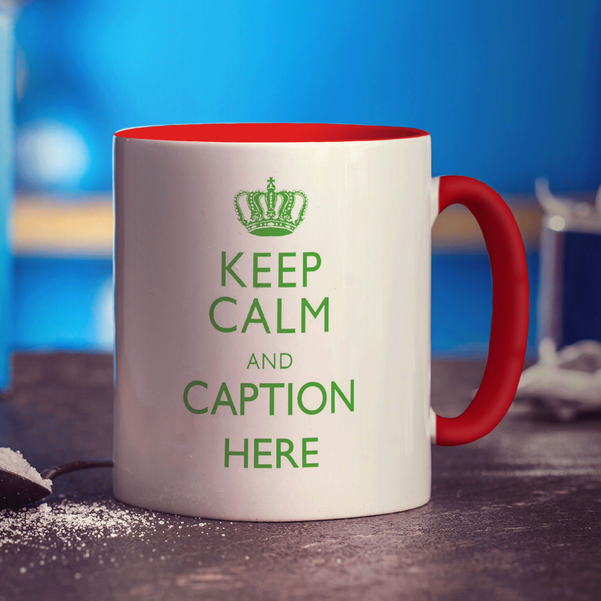 Keep Calm and "Any Caption" Mug - Green