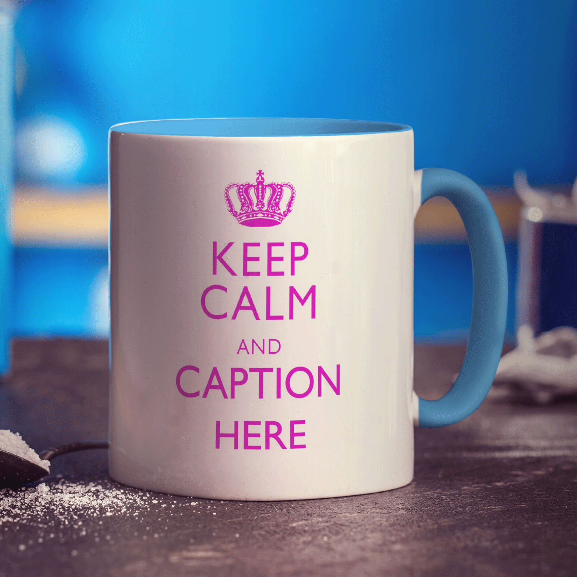 Keep Calm and "Any Caption" Mug - Pink