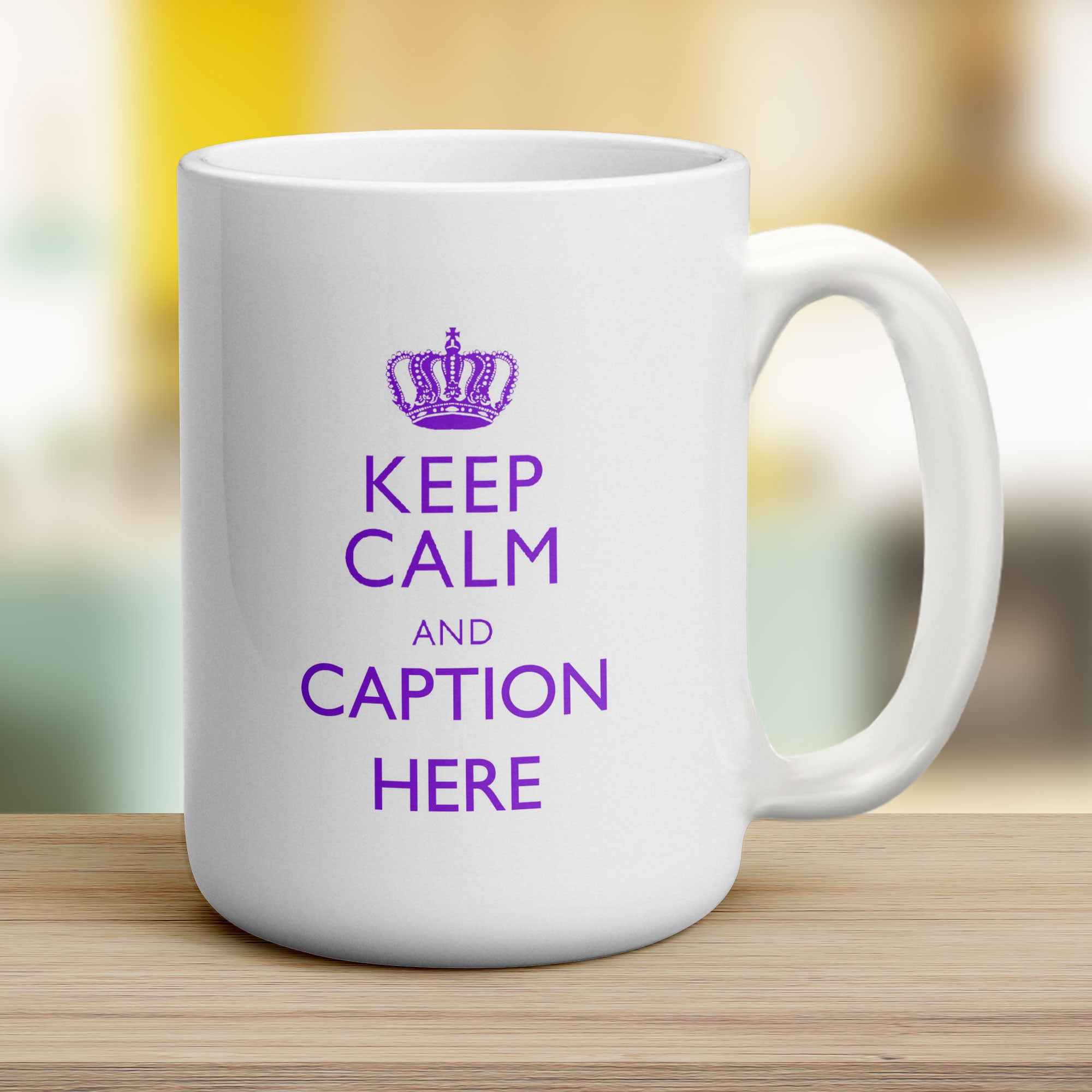 Keep Calm and "Any Caption" Mug - Purple