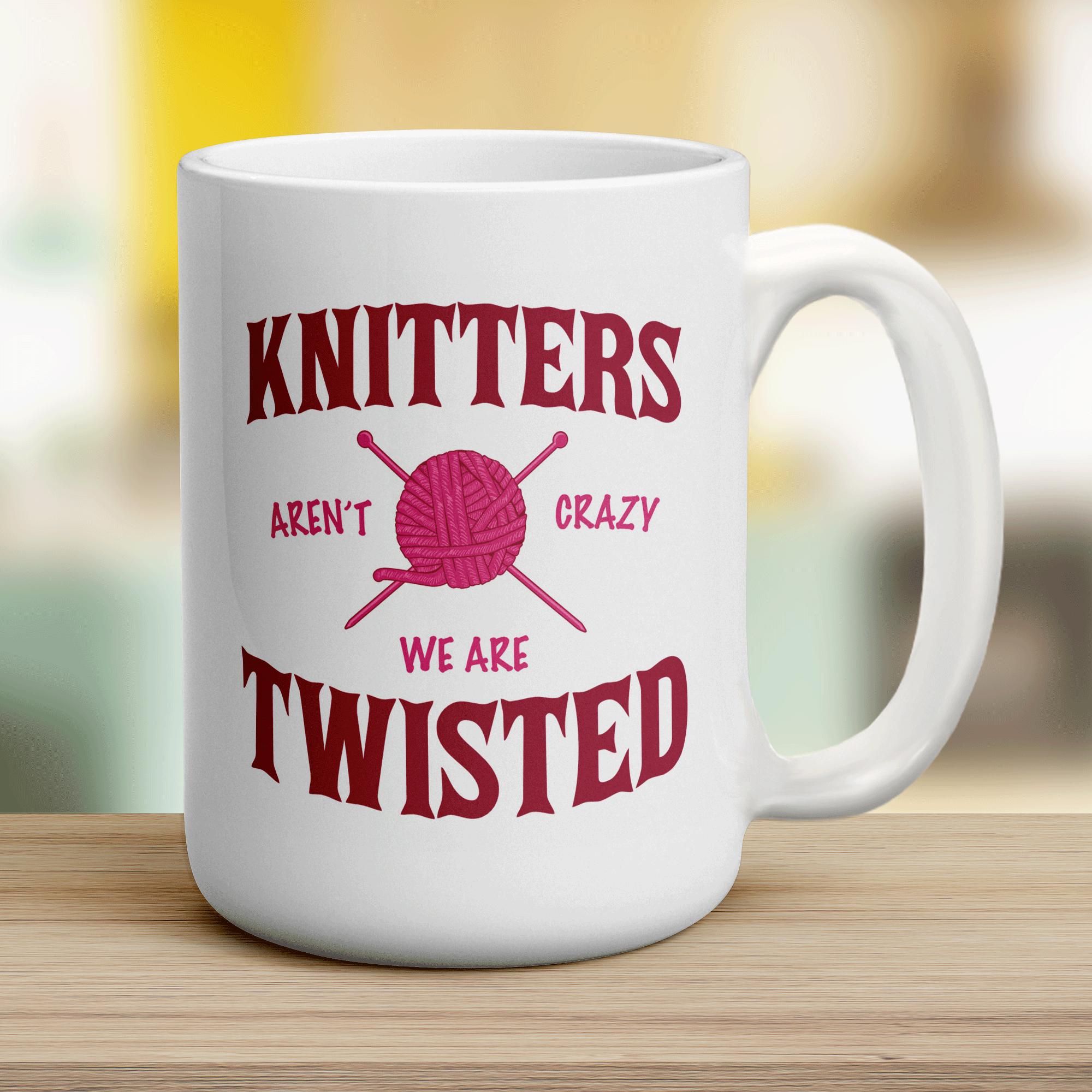 Knitter's Aren't Crazy, We're Twisted Mug - Jumbo 440ml (15oz) / White