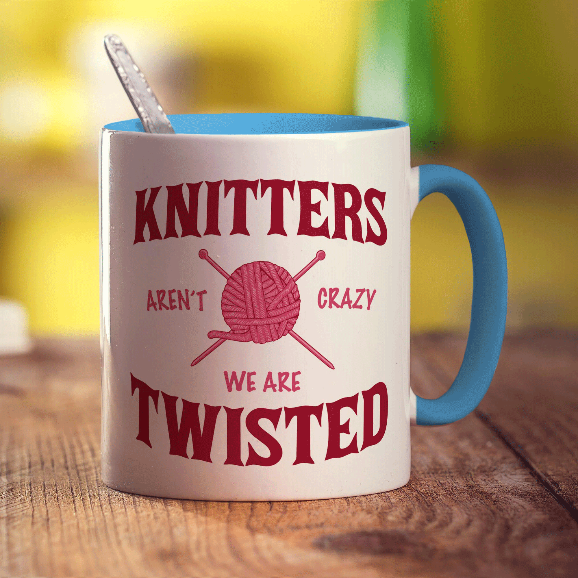 Knitter's Aren't Crazy, We're Twisted Mug - Standard 330ml (11oz) / Blue