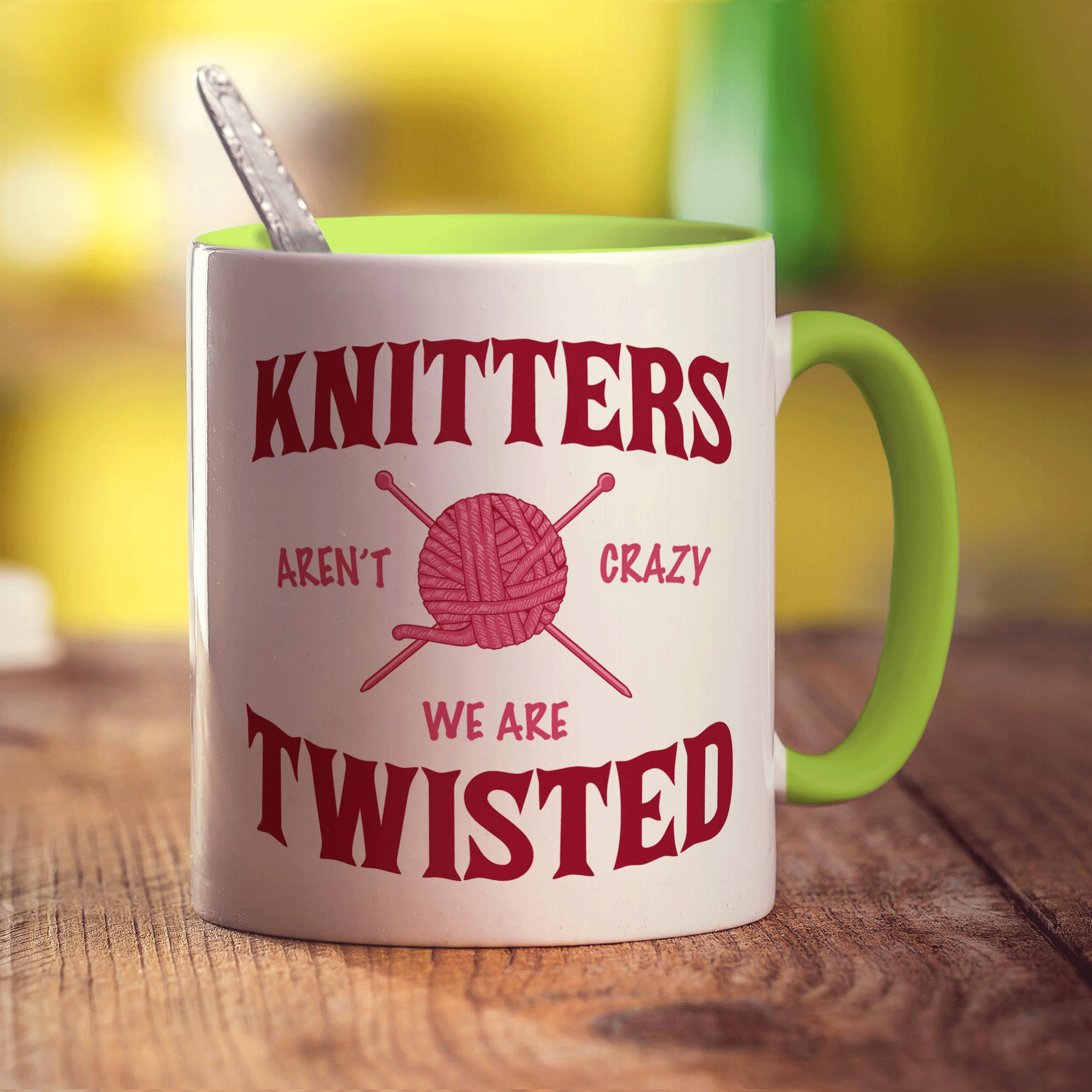 Knitter's Aren't Crazy, We're Twisted Mug - Standard 330ml (11oz) / Green