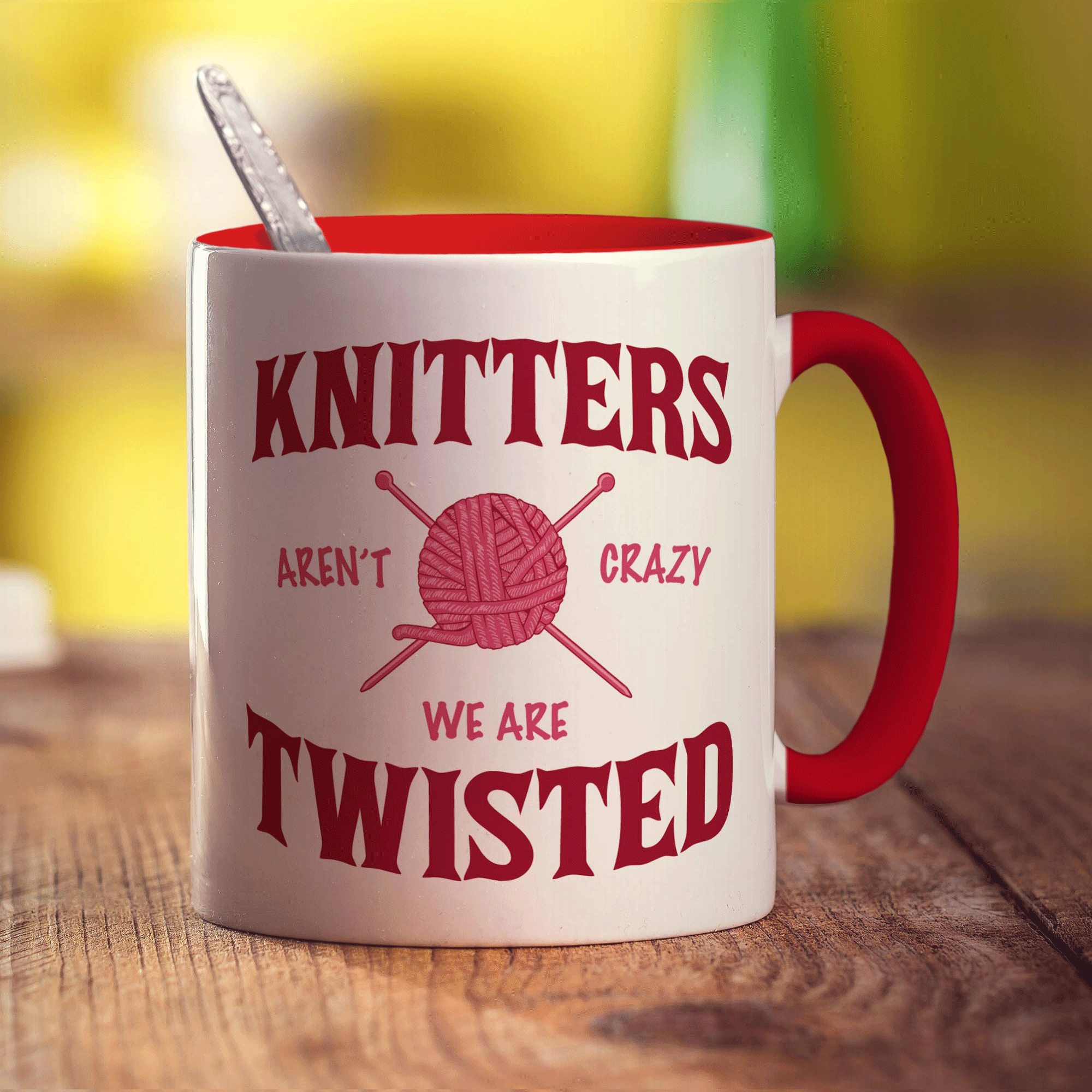 Knitter's Aren't Crazy, We're Twisted Mug - Standard 330ml (11oz) / Red