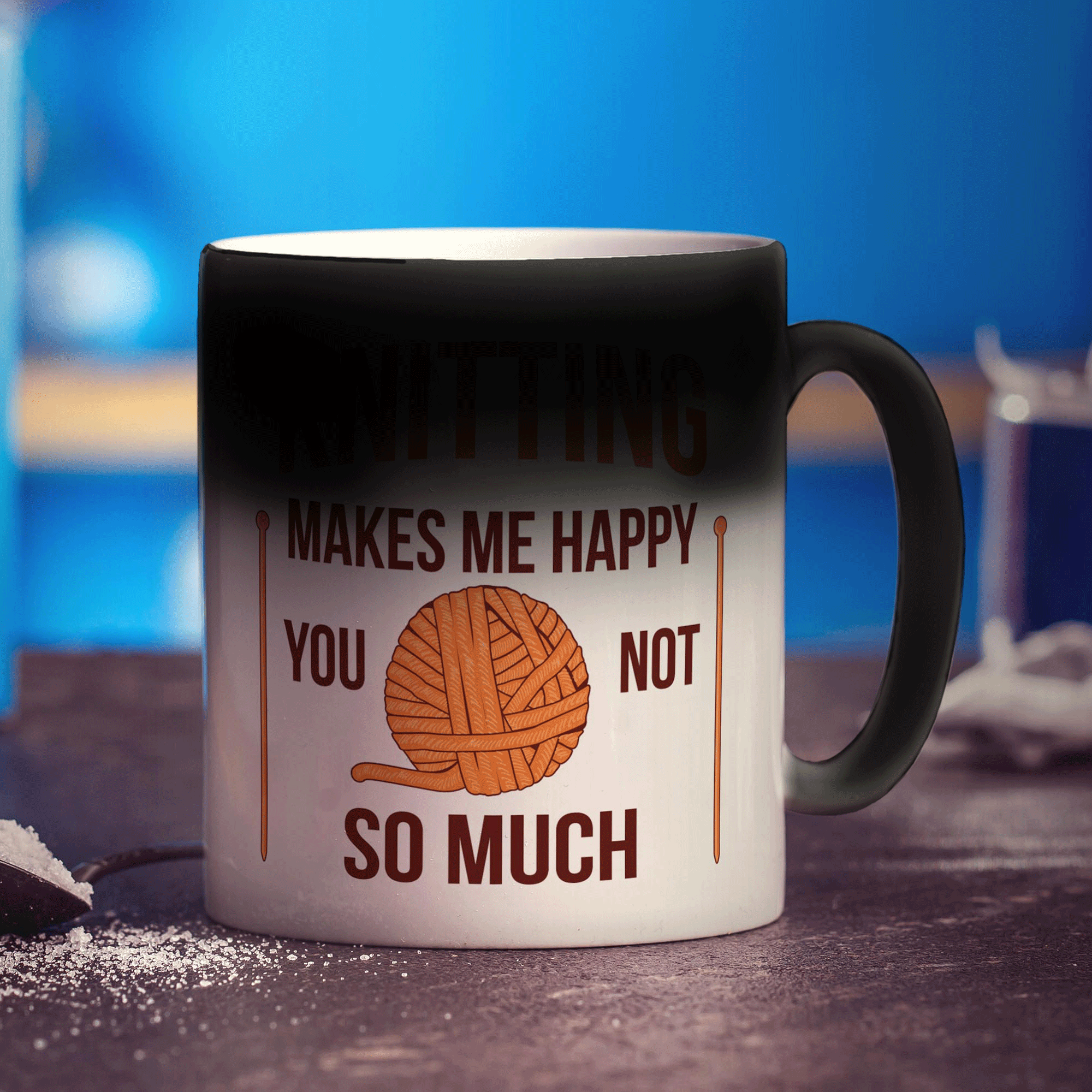 Knitting Makes Me Happy You, Not So Much Mug - Standard 330ml (11oz) / Magic Mug