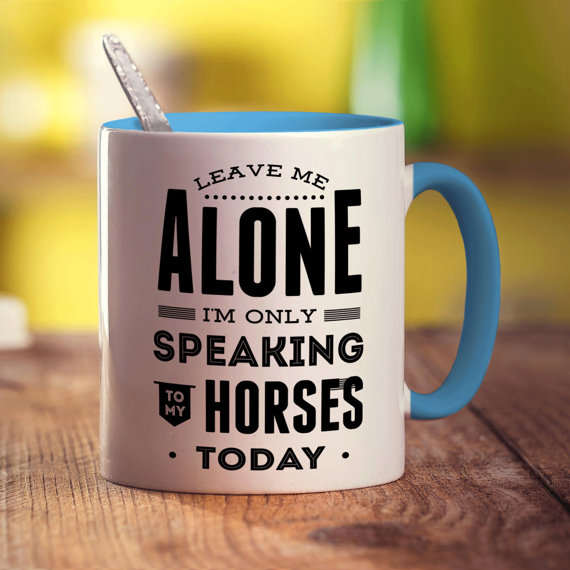 Leave Me Alone I'm Only Speaking To My Horses Today Mug - Standard 330ml (11oz) / Blue