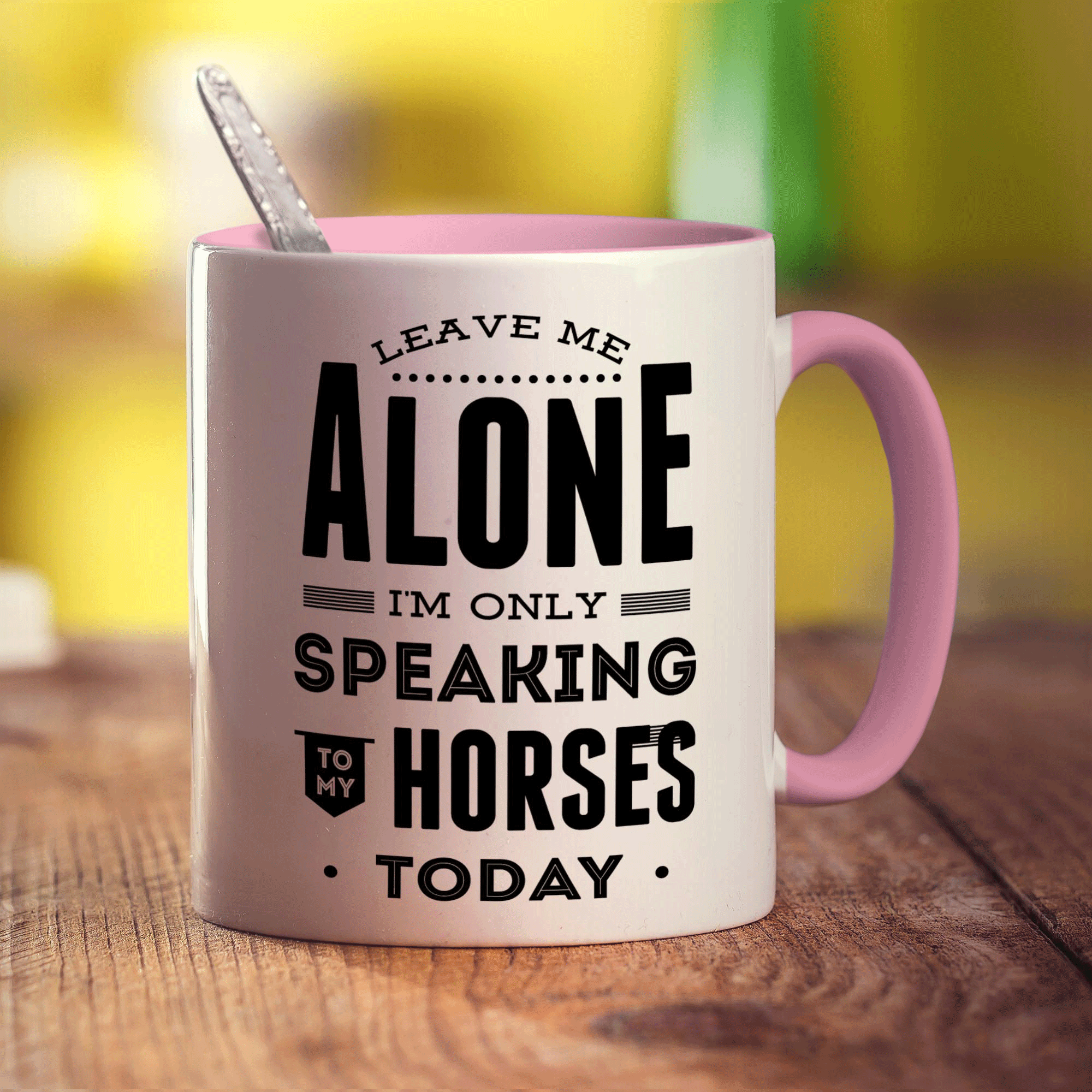 Leave Me Alone I'm Only Speaking To My Horses Today Mug - Standard 330ml (11oz) / Pink