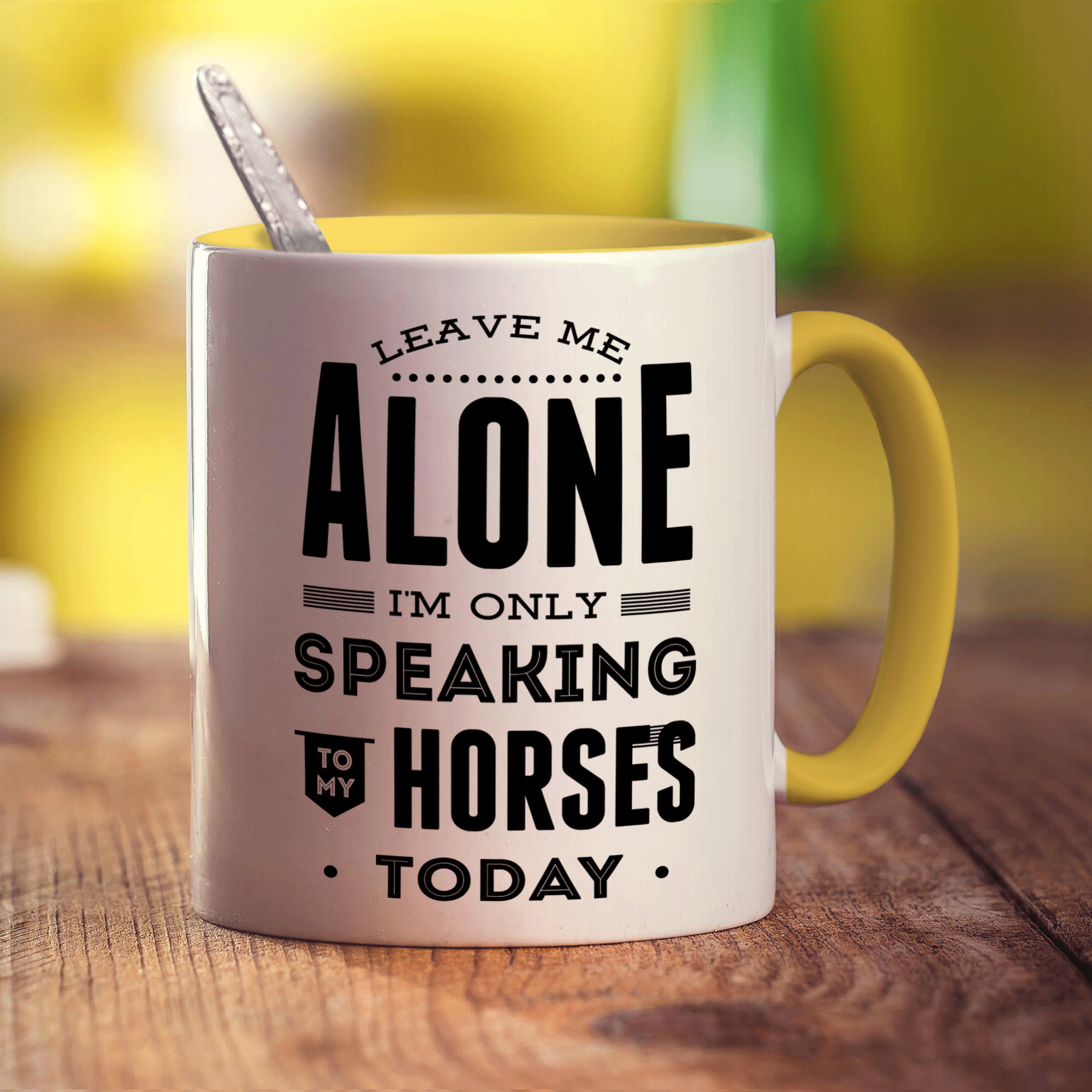 Leave Me Alone I'm Only Speaking To My Horses Today Mug - Standard 330ml (11oz) / Yellow