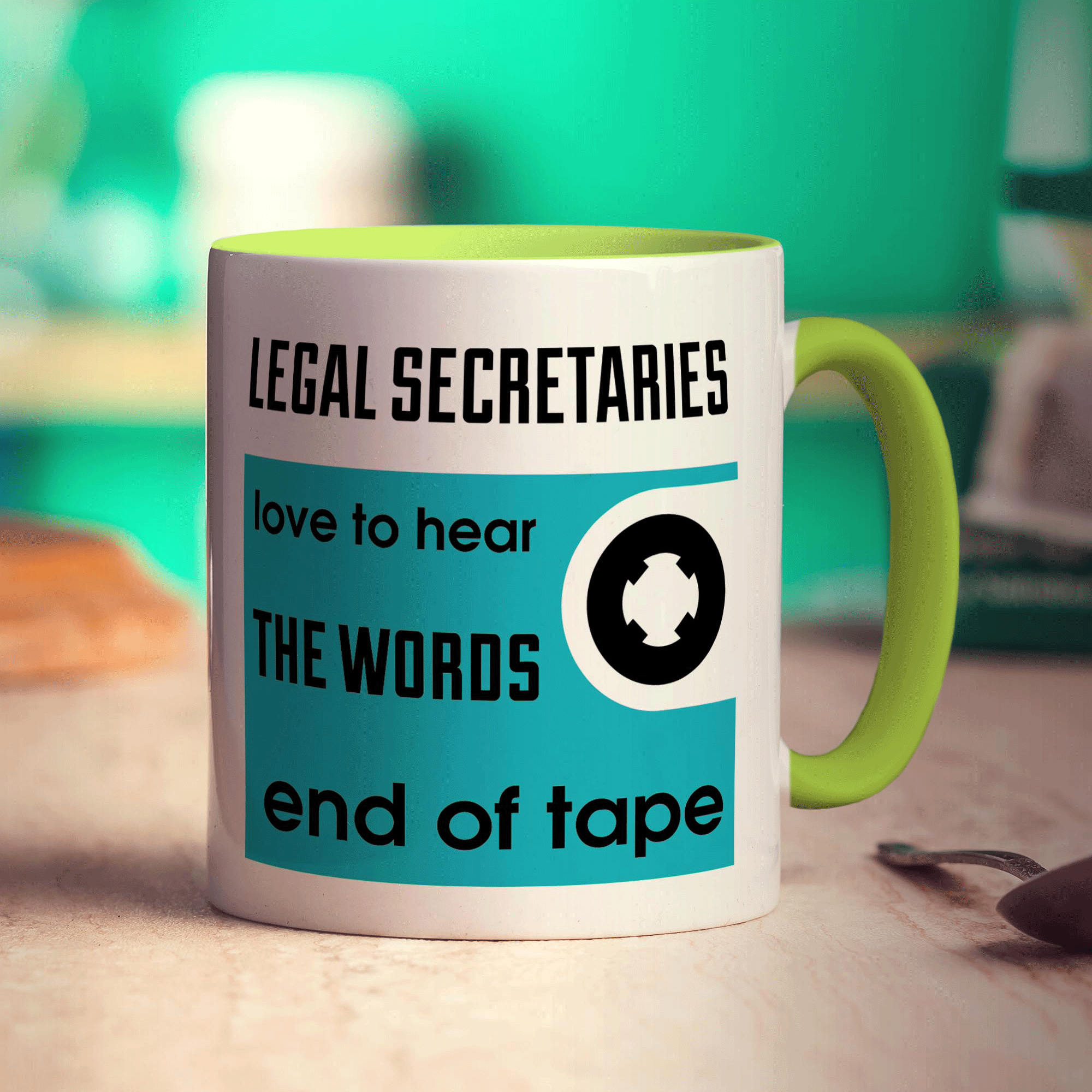 Legal Secretaries Long To Hear The Words.. "End Of Tape"! Mug - Standard 330ml (11oz) / Green