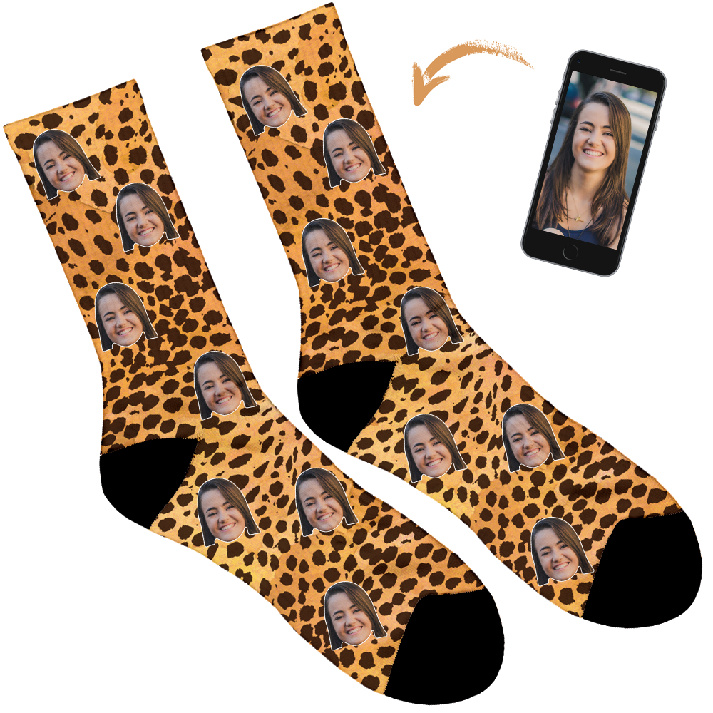 Leopardprint Personalised Socks