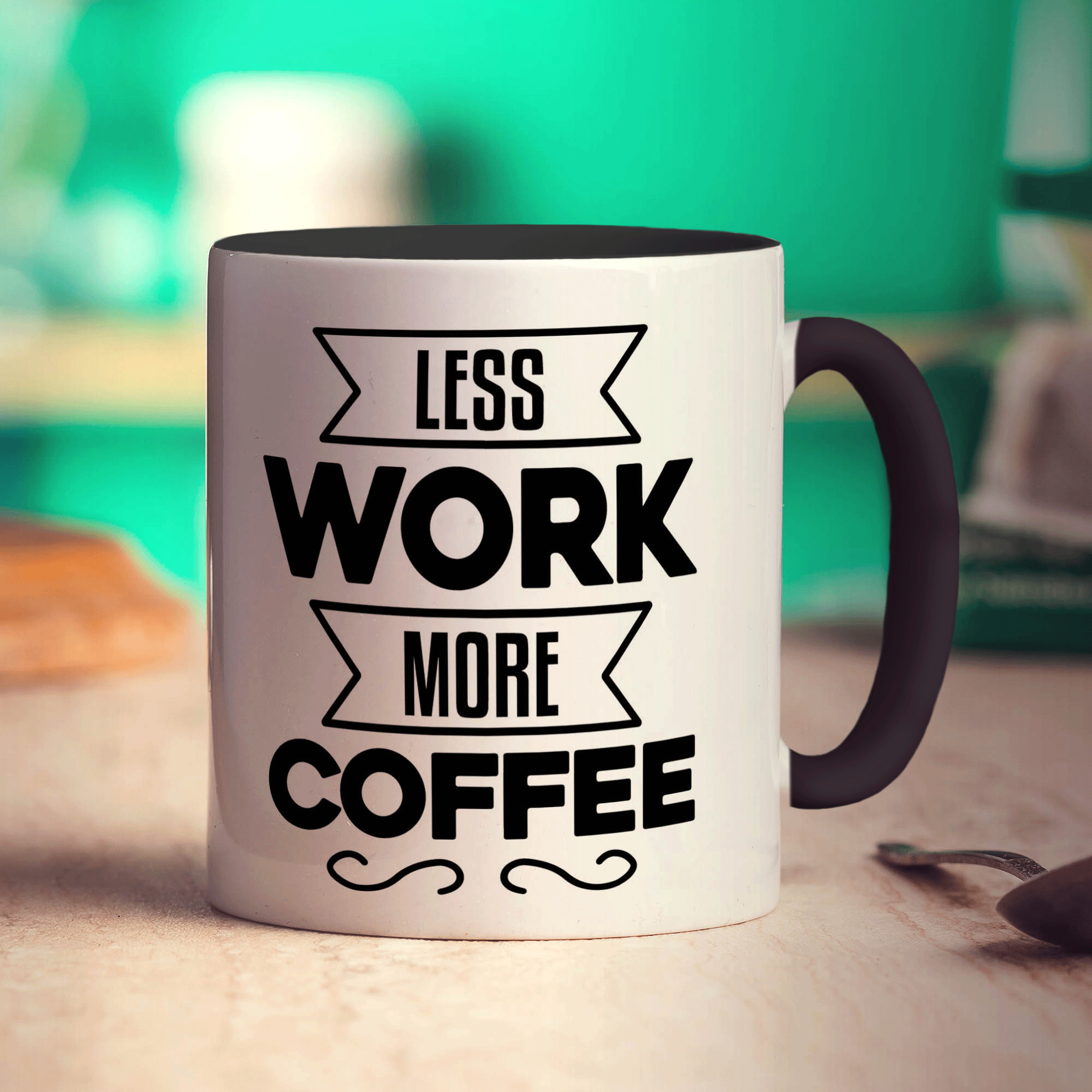 Less Work More Coffee Mug