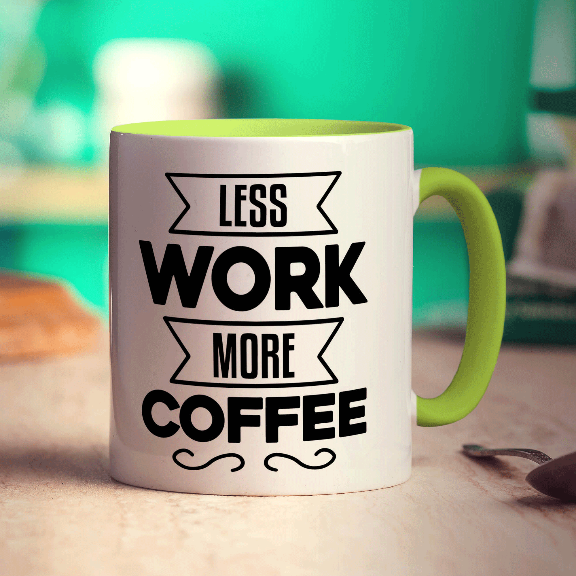 Less Work More Coffee Mug