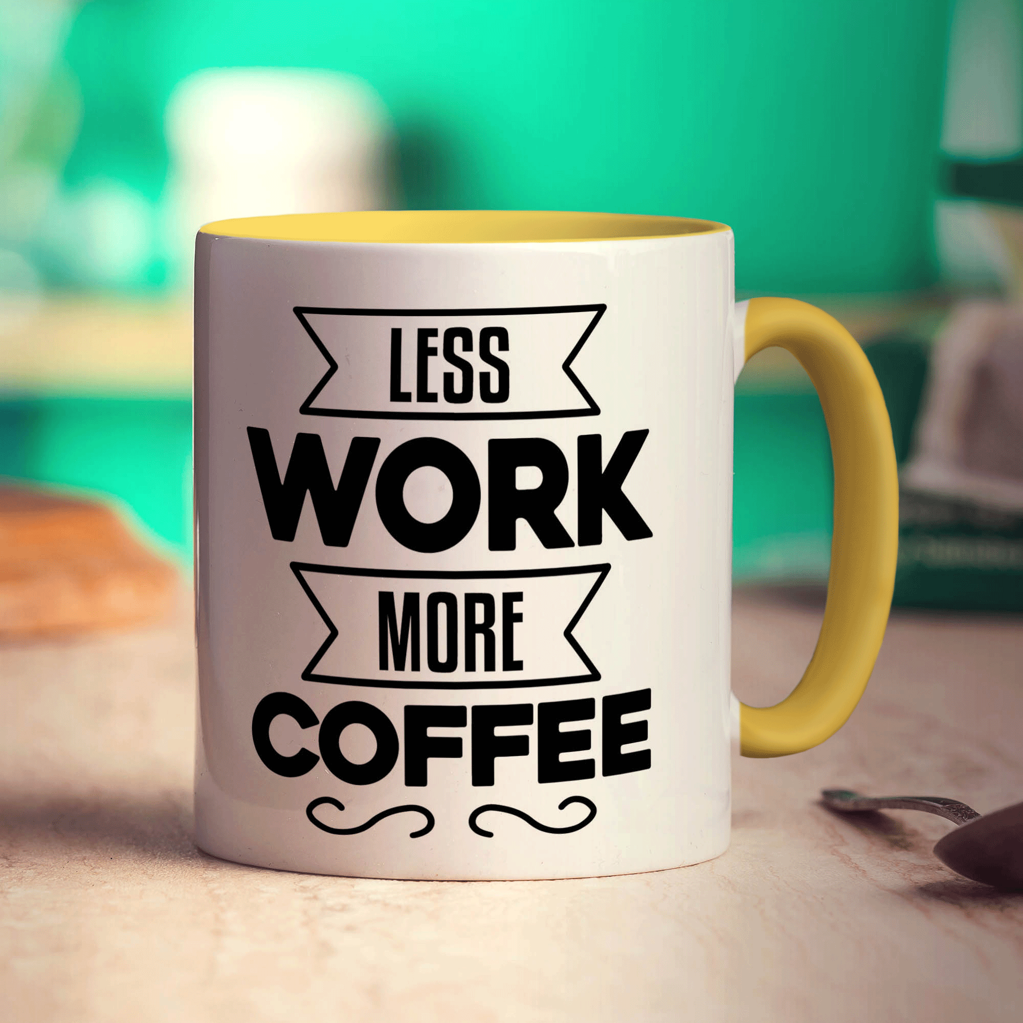 Less Work More Coffee Mug
