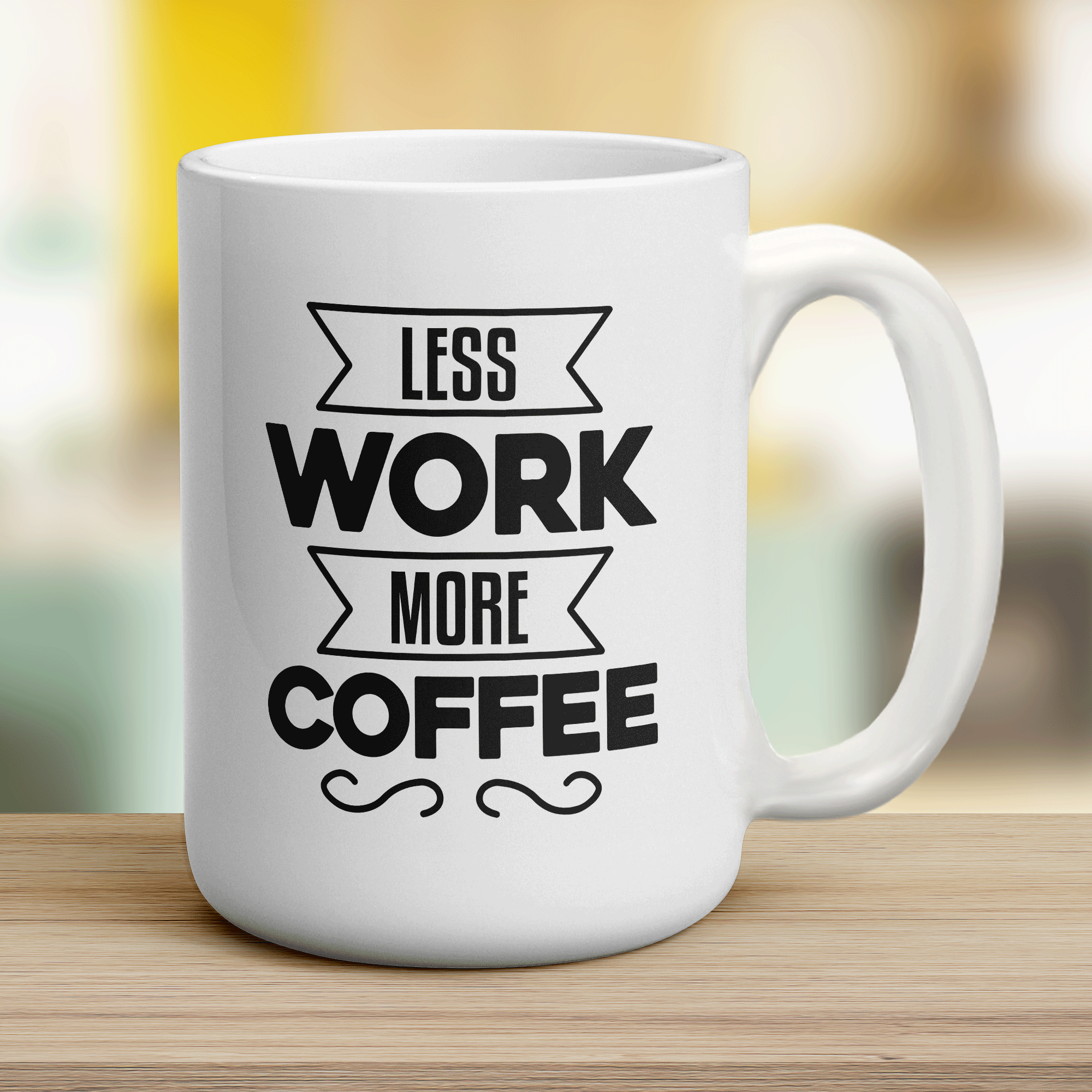 Less Work More Coffee Mug