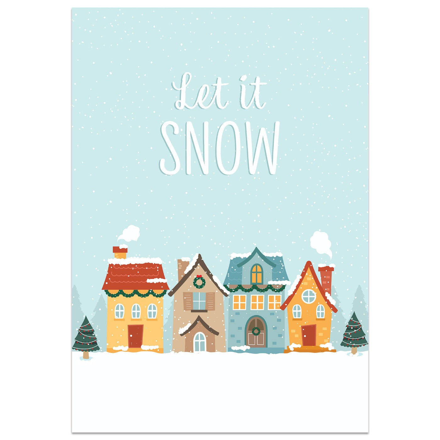 Let it Snow Christmas Village Card