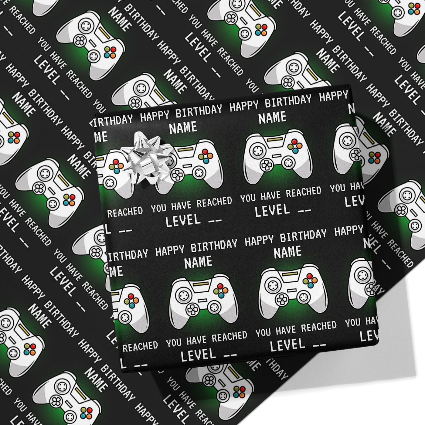 Gaming Controller Level Up Wrapping Paper