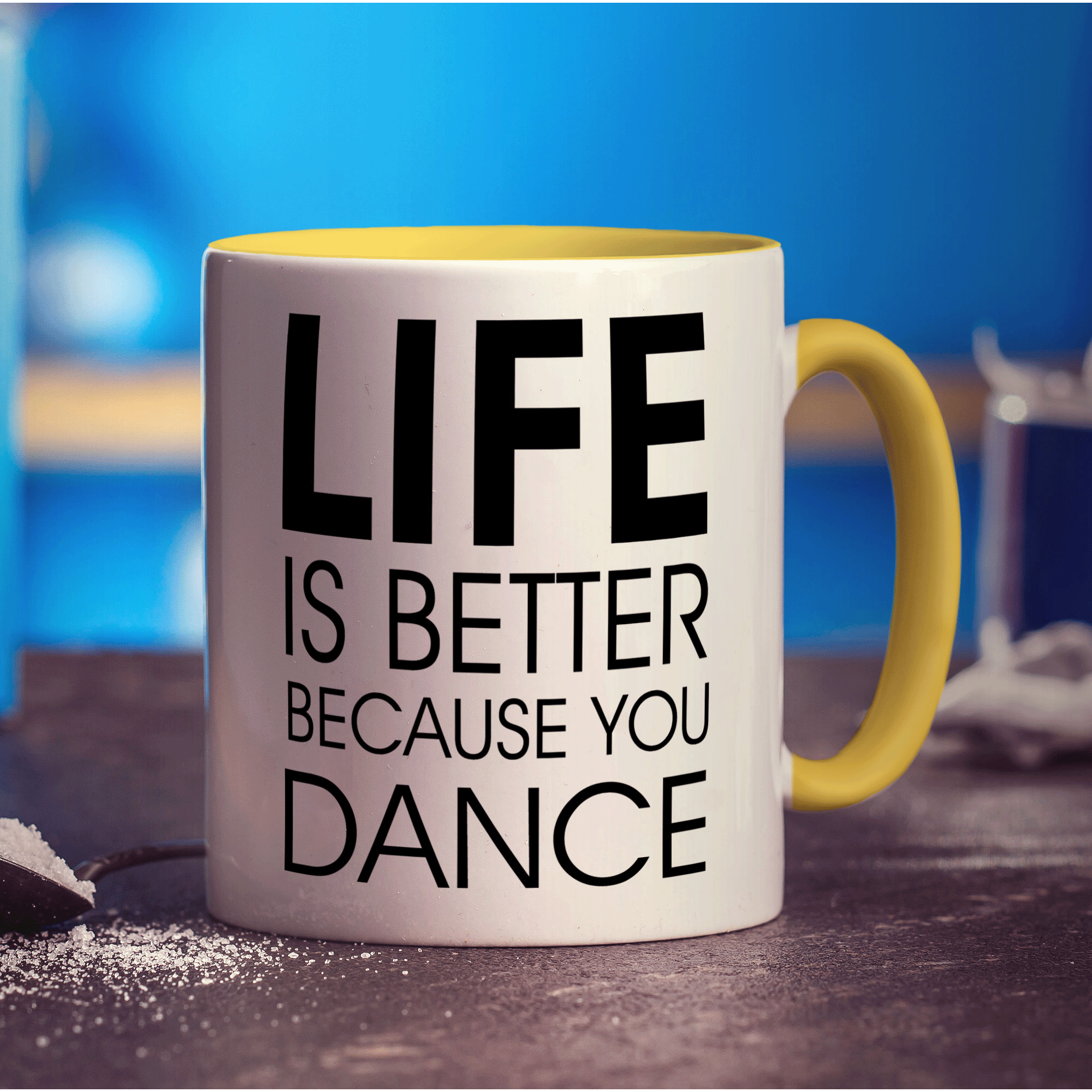 Life is Better Because you Dance Mug - Standard 330ml (11oz) / Yellow