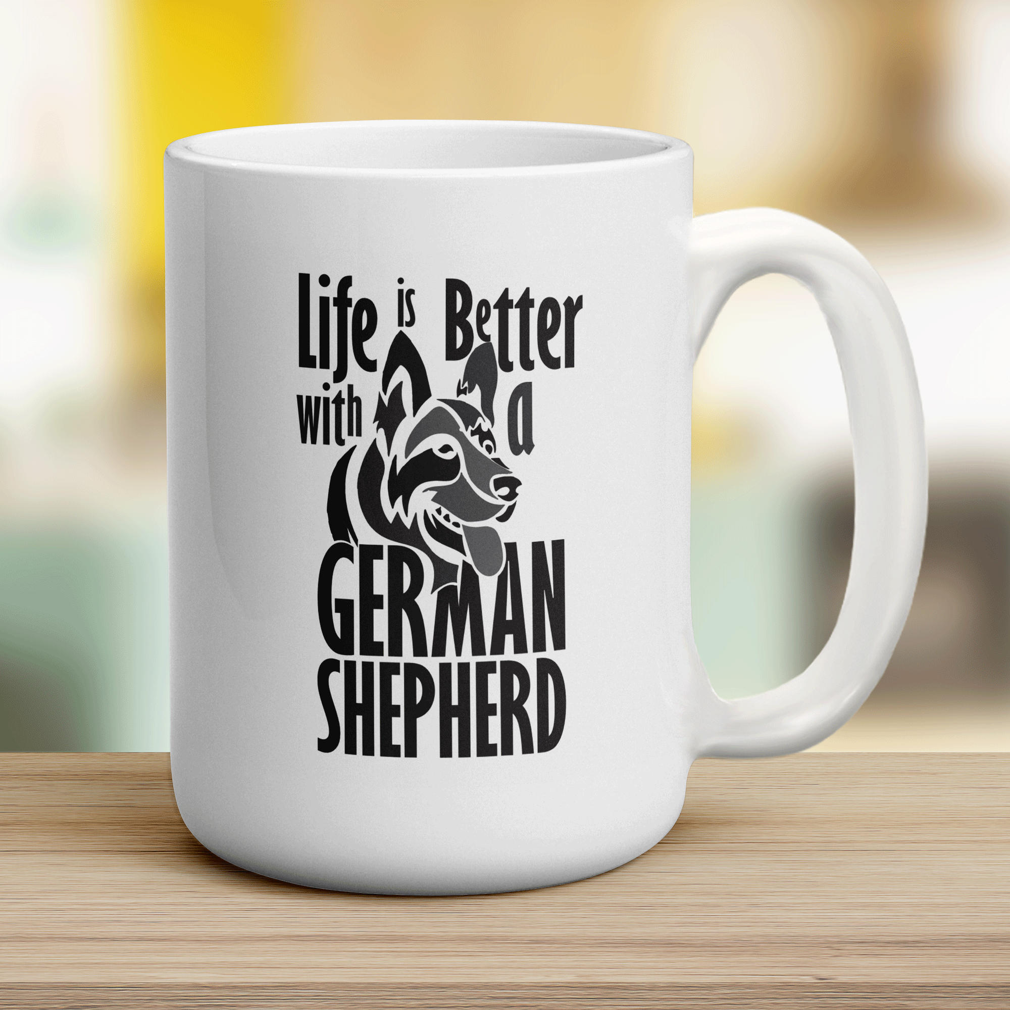 Life Is Better With A German Shepherd Mug - Jumbo 440ml (15oz) / White