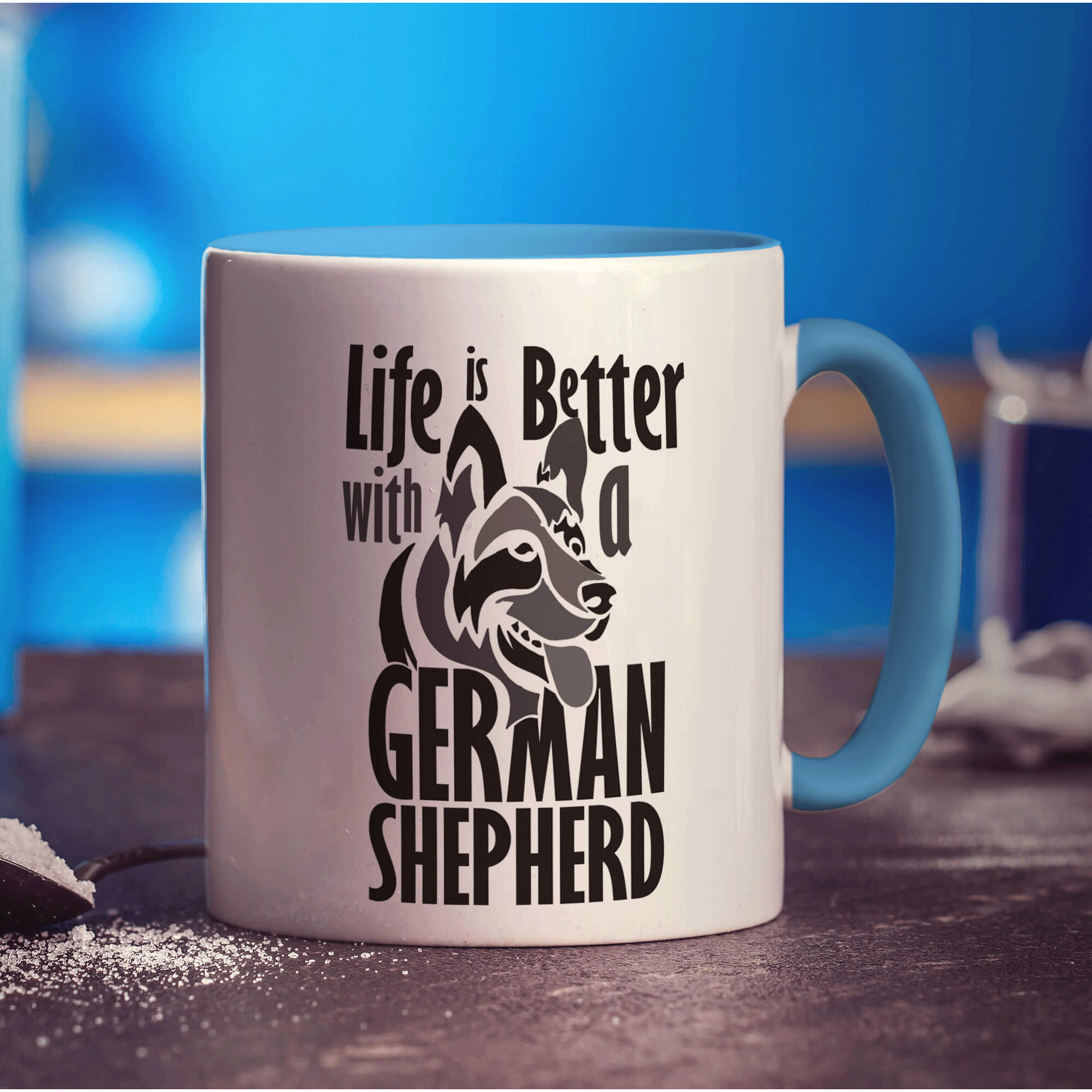 Life Is Better With A German Shepherd Mug - Standard 330ml (11oz) / Blue