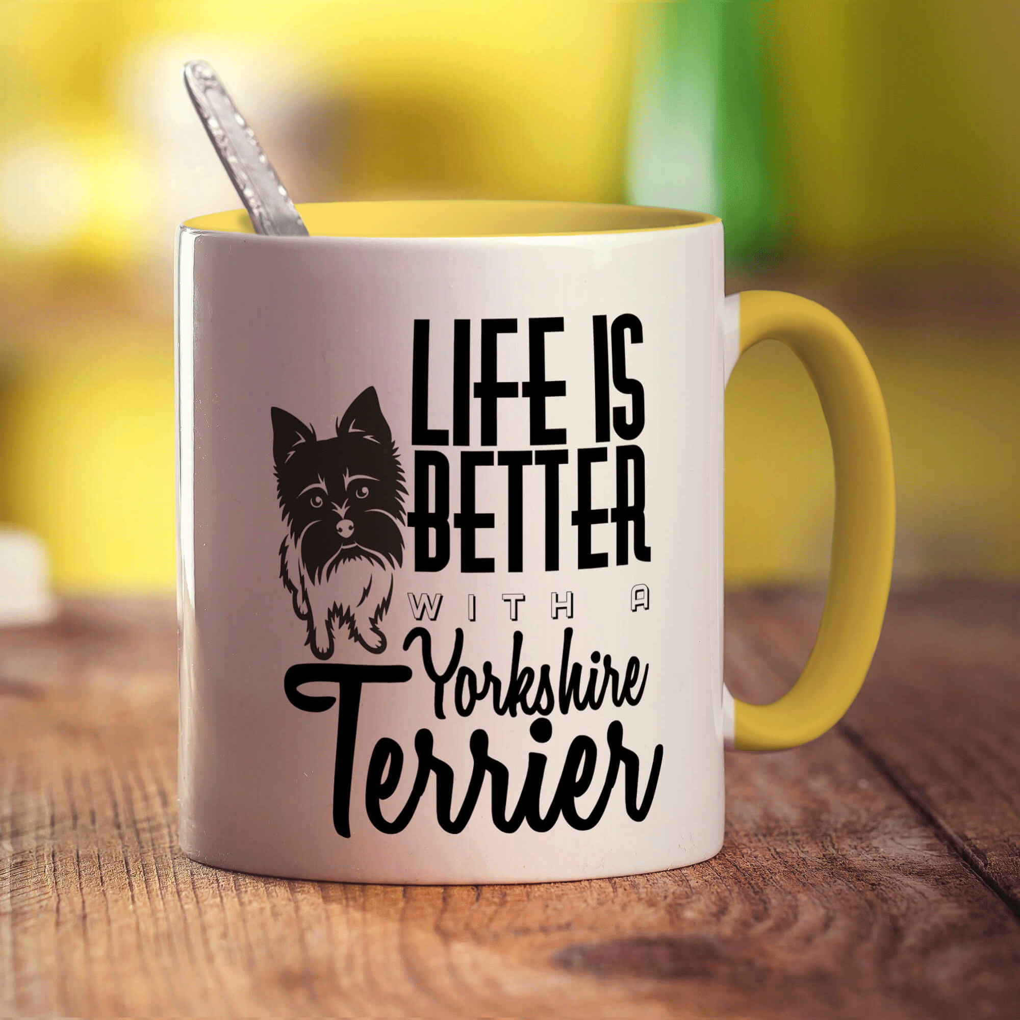 Life Is Better With A Yorkshire Terrier Mug - Standard 330ml (11oz) / Yellow