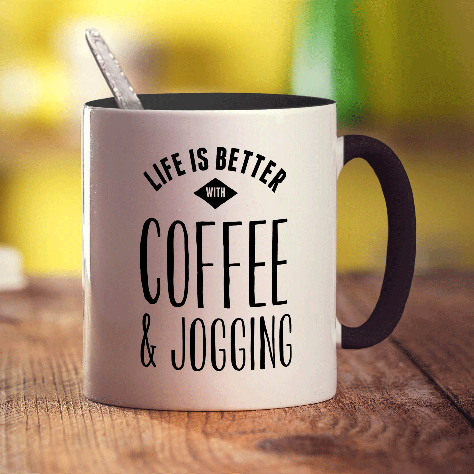 Life is Better with Coffee & Jogging Mug - Standard 330ml (11oz) / Black