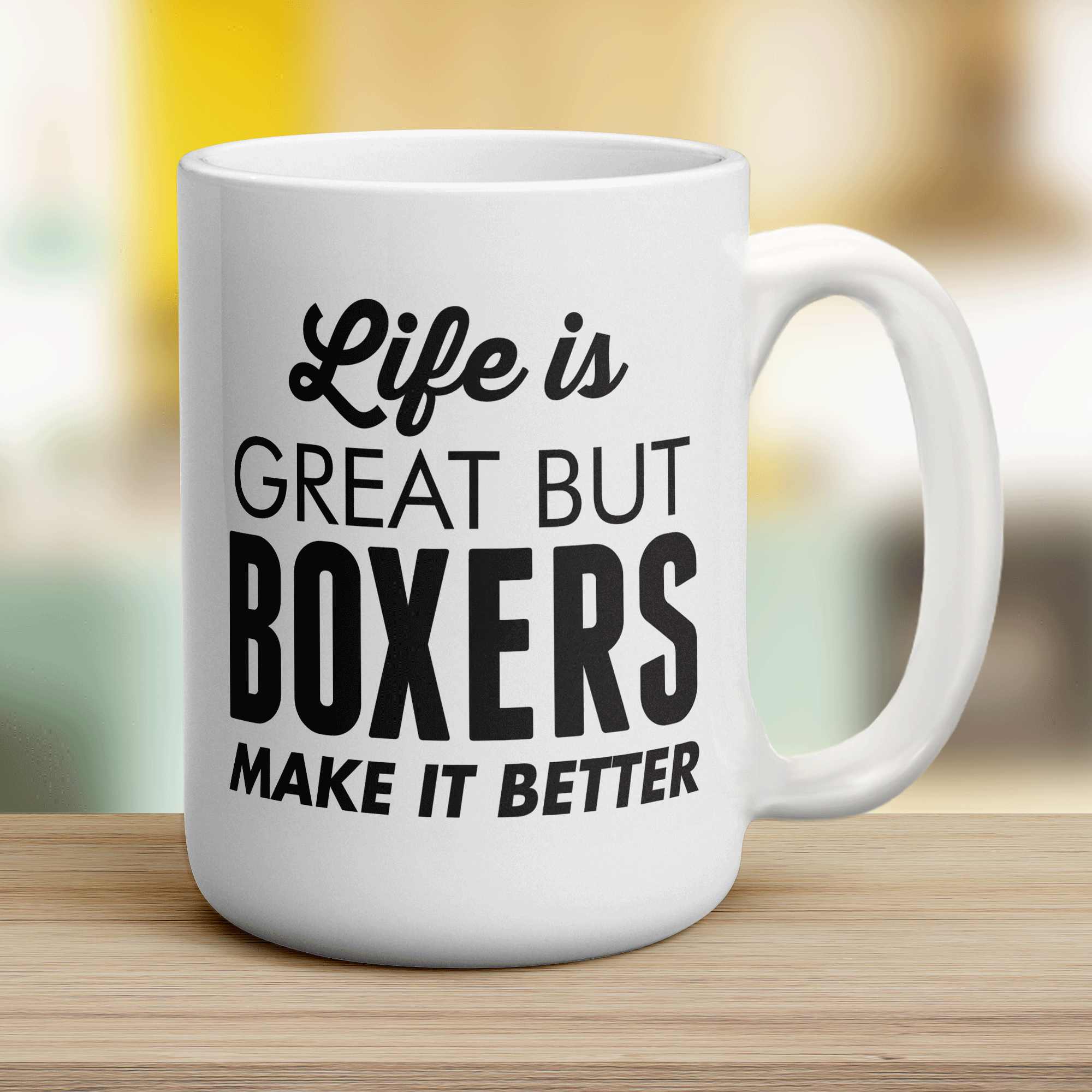Life is Great But Boxers Make It Better Mug - Jumbo 440ml (15oz) / White