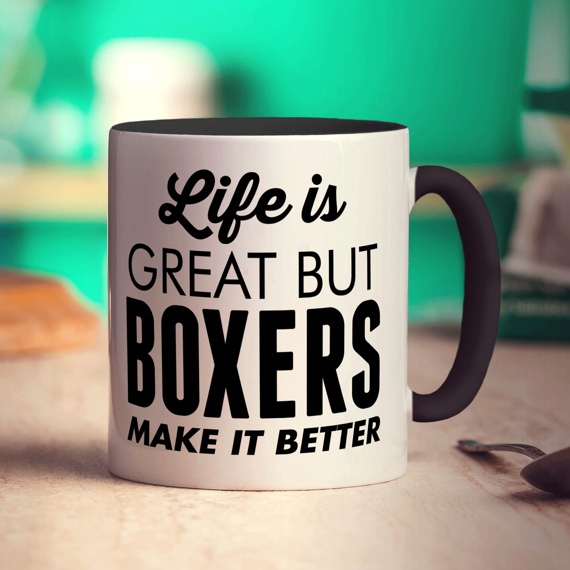 Life is Great But Boxers Make It Better Mug - Standard 330ml (11oz) / Black